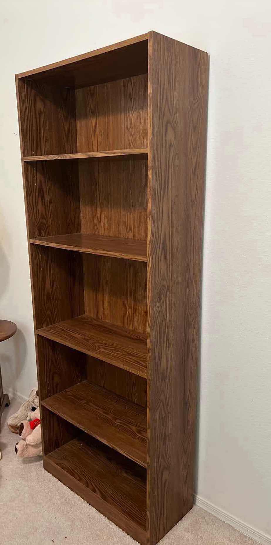 Photo 2 of PRESSED WOOD 4 SHELF BOOKCASE 28” x 12” H70”