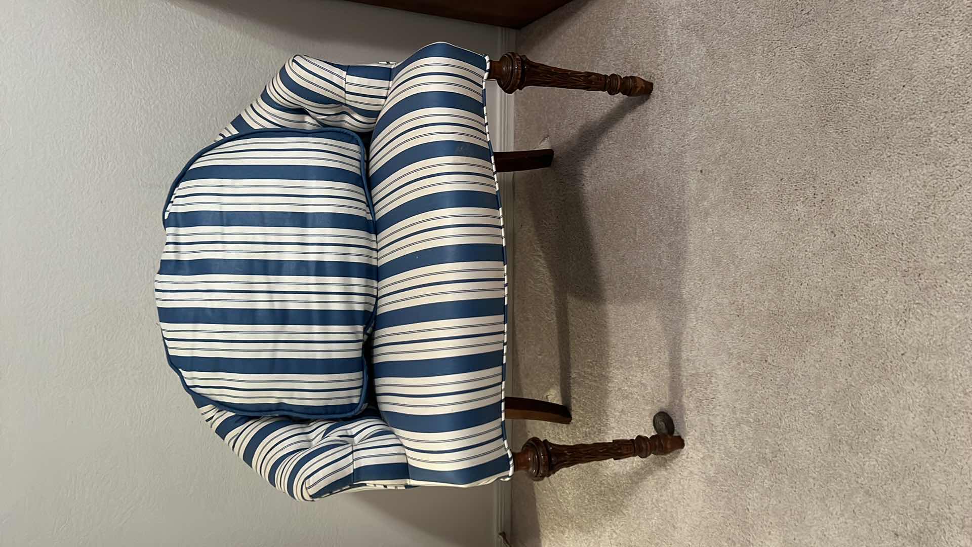 Photo 1 of VINTAGE BLUE W WHITE STRIPES ARM CHAIR