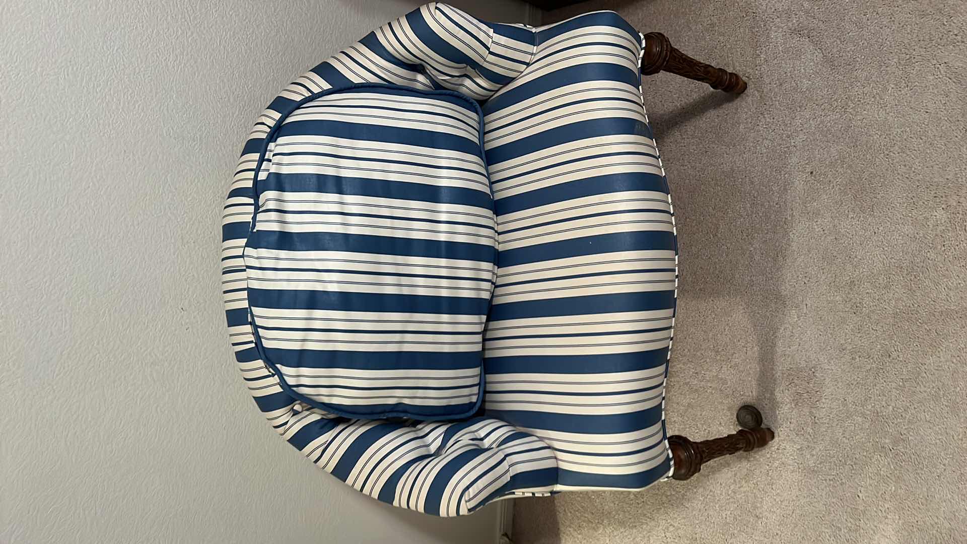 Photo 2 of VINTAGE BLUE W WHITE STRIPES ARM CHAIR