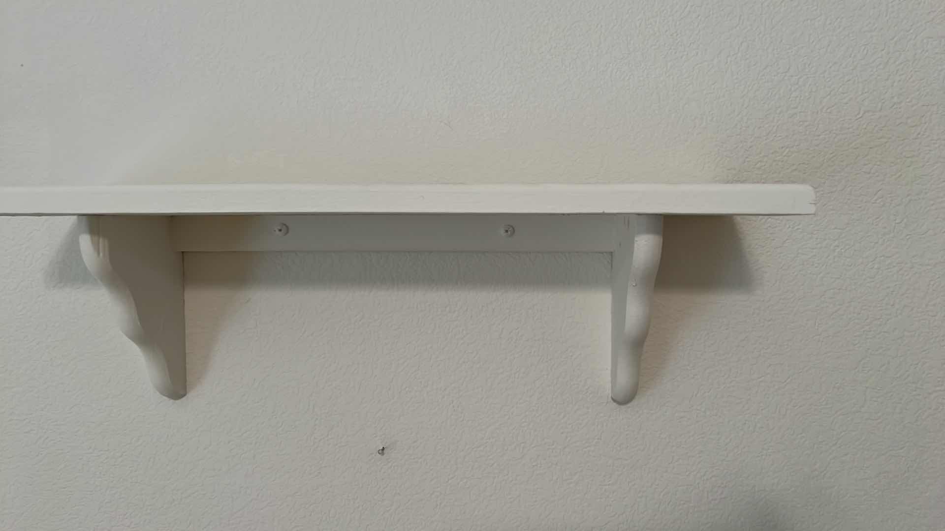 Photo 2 of 2-WHITE WOOD DECORATIVE SHELVES  23” x 7”