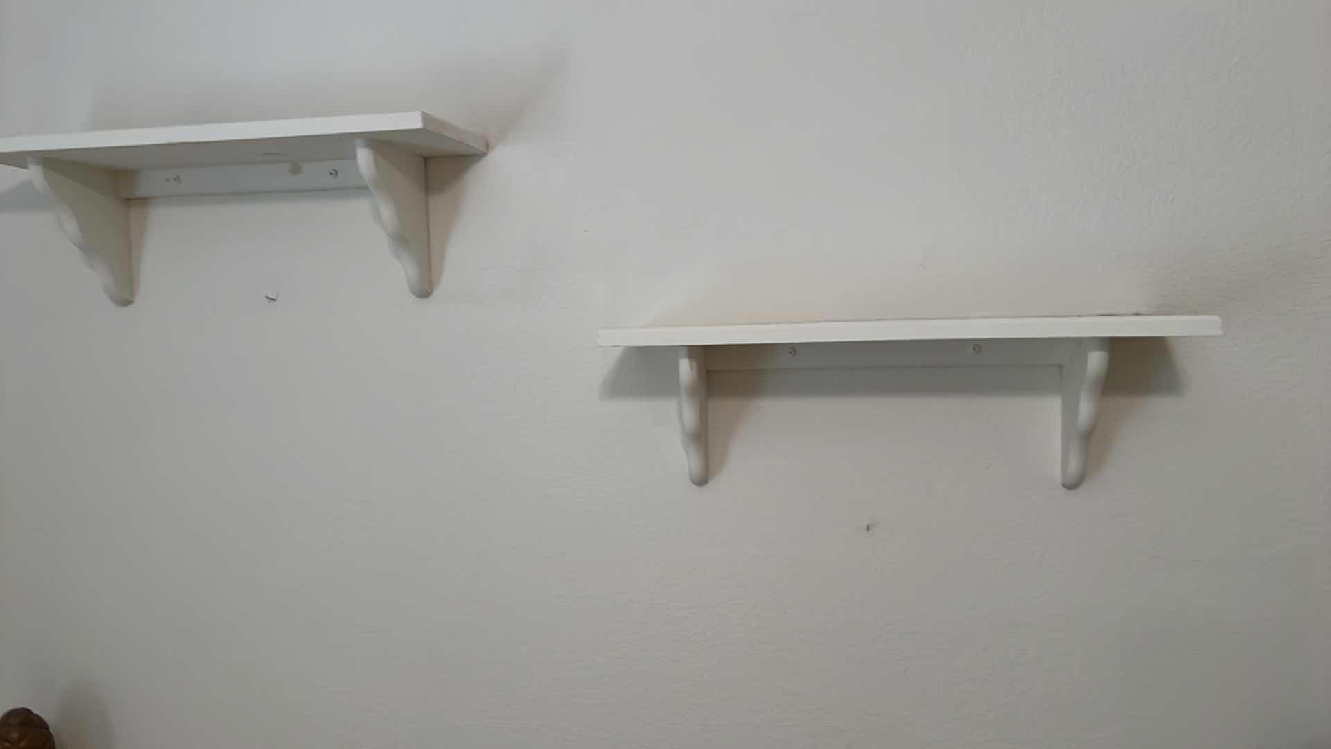 Photo 1 of 2-WHITE WOOD DECORATIVE SHELVES  23” x 7”