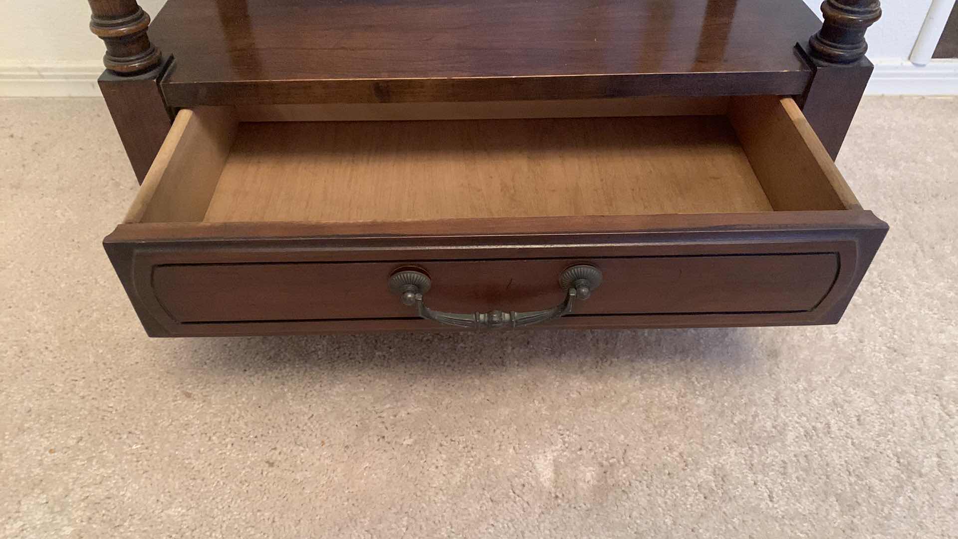 Photo 4 of MAHOGANY ETAGERE W BOTTOM DRAWER  22” X 12” H 60”