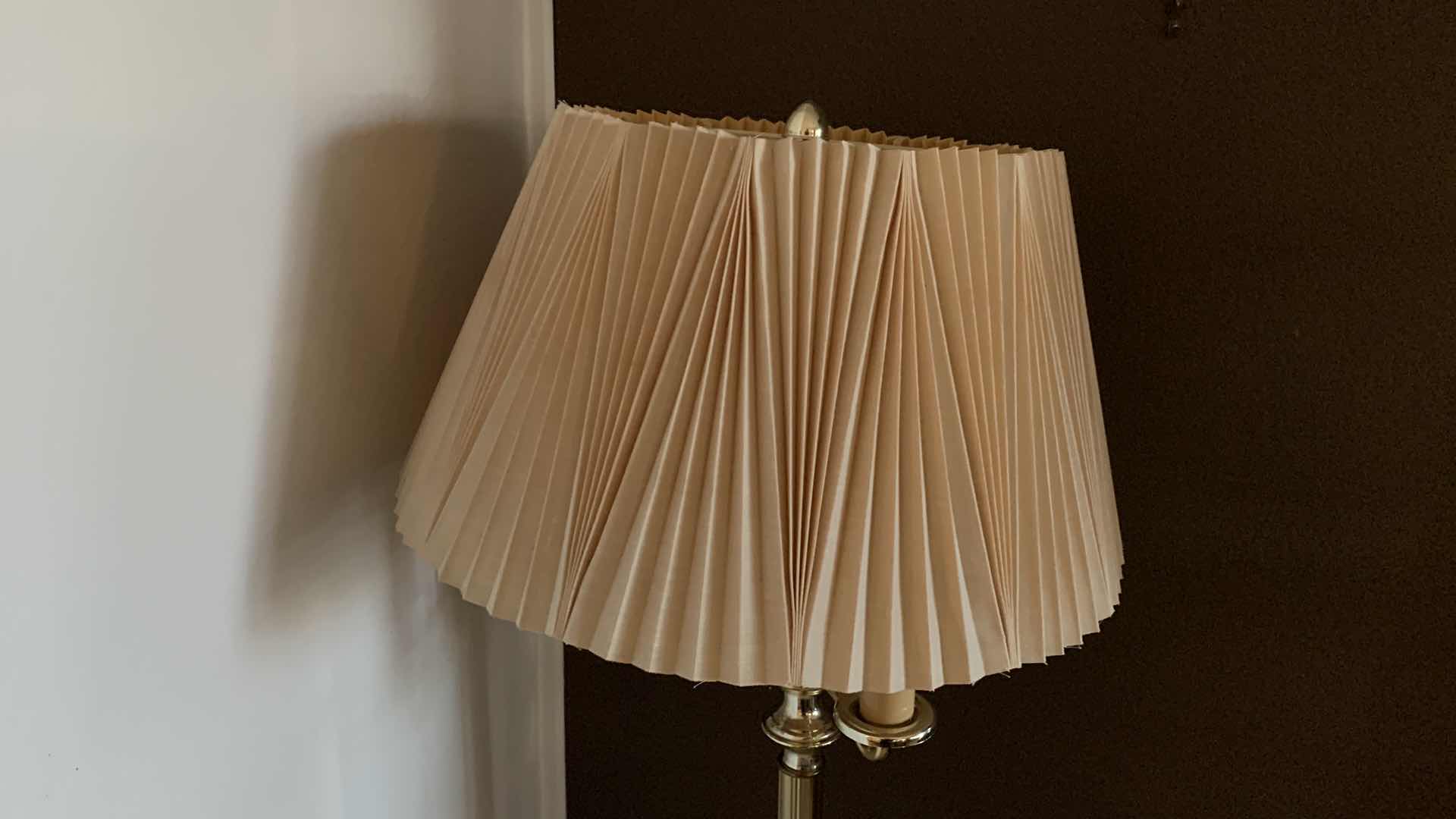 Photo 3 of VINTAGE BRASS CANDELABRA STYLE FLOOR LAMP W PLEATED SHADE  58” X 18”