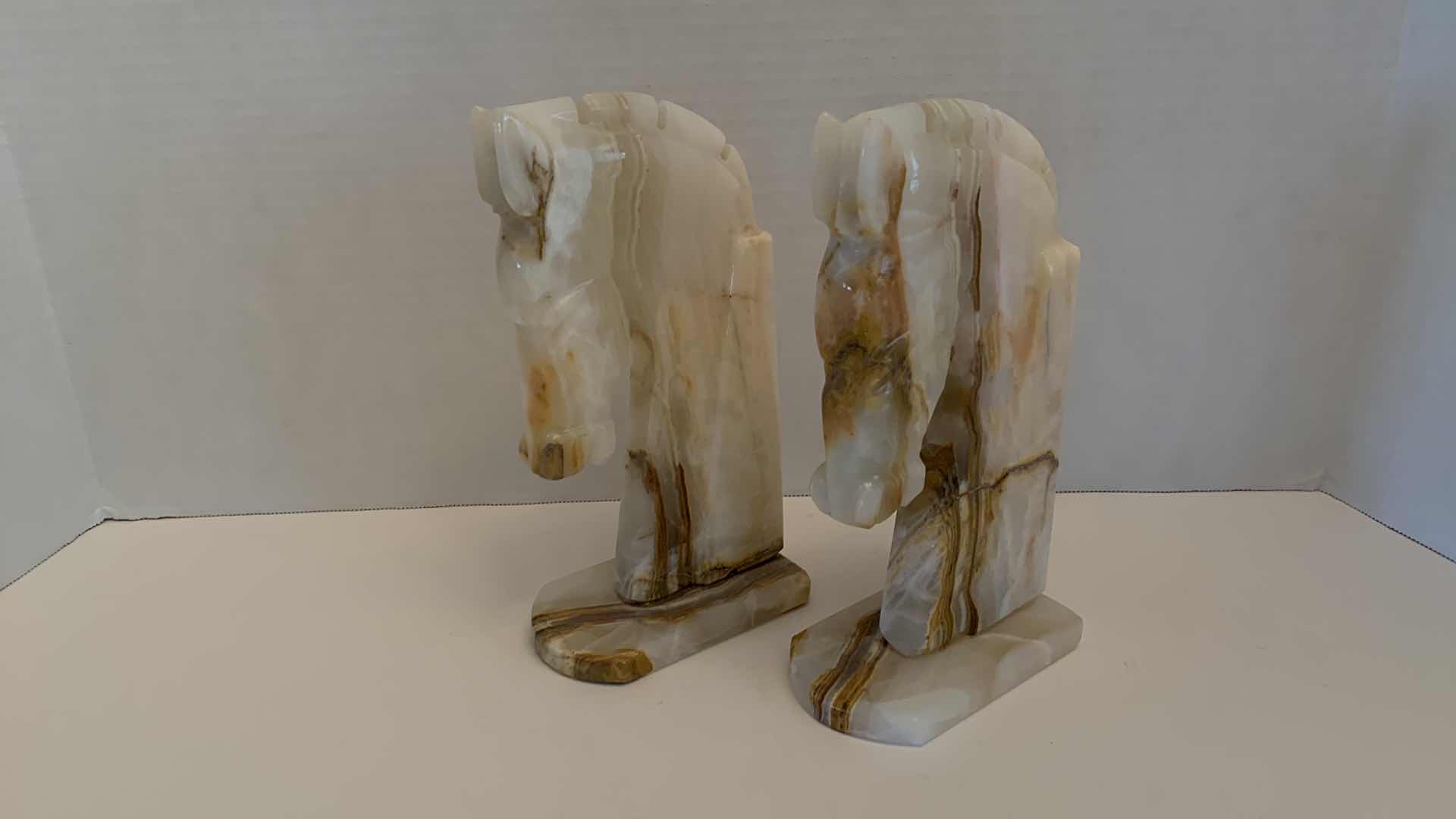 Photo 1 of LARGE STONE HORSE HEAD BOOKENDS 9” TALL