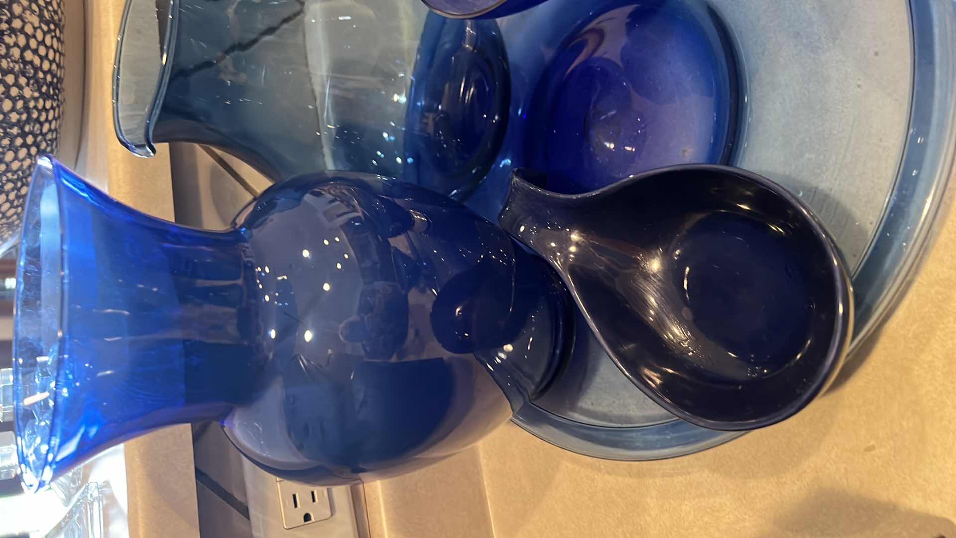 Photo 2 of 6PCS- BLUE GLASS SERVEWARE