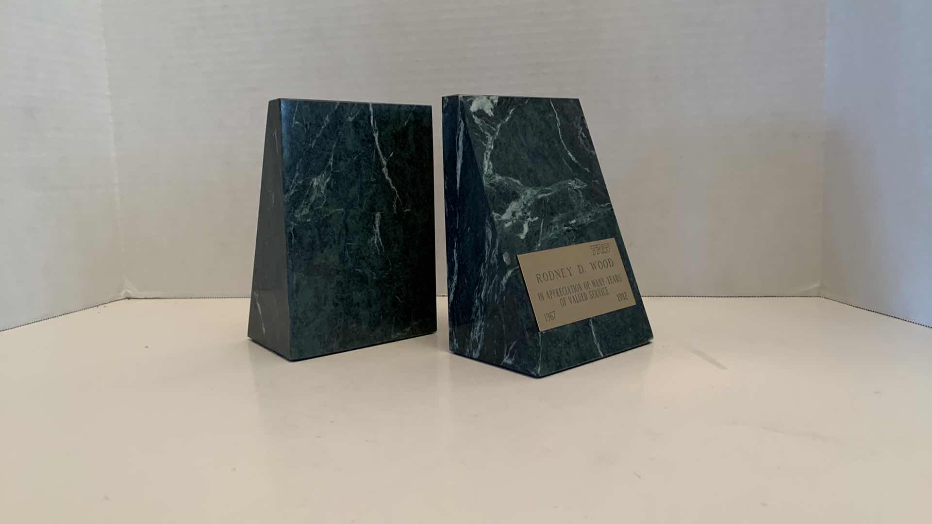 Photo 1 of PAIR OF STONE BOOKENDS 7” TALL