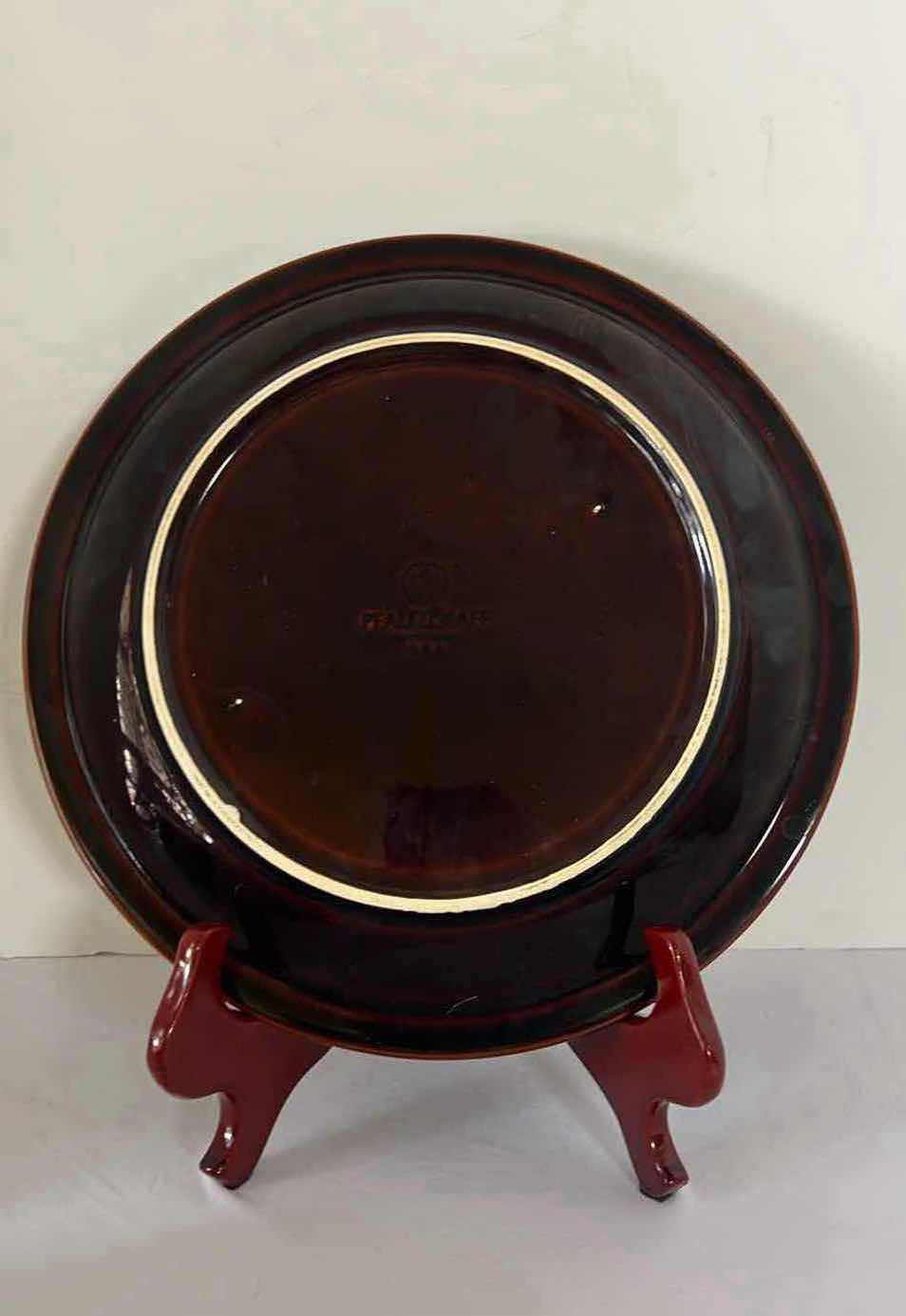 Photo 2 of 6-VINTAGE PFALTZGRAFF GOURMET BROWN DRIP GLAZE 10" DINNER PLATES