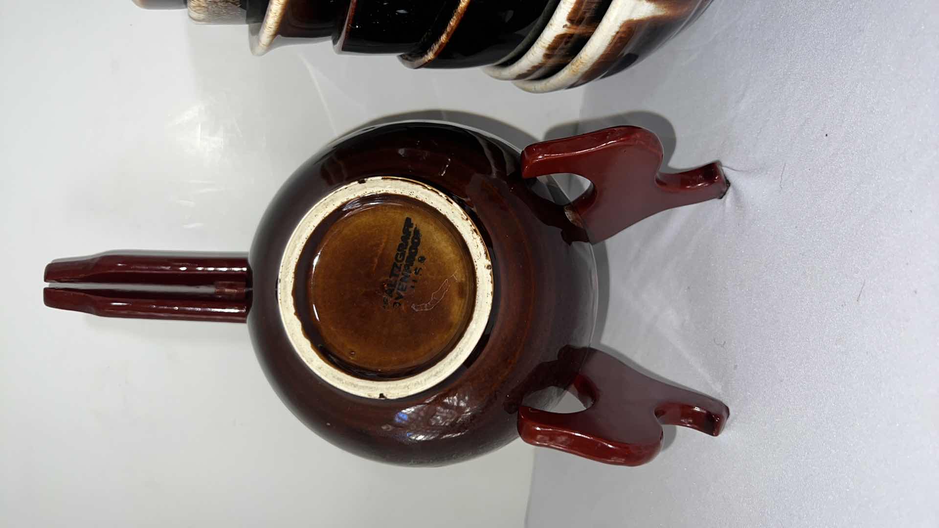 Photo 2 of 8-VINTAGE PFALTZGRAFF GOURMET BROWN DRIP GLAZE 5 1/2" SOUP BOWLS