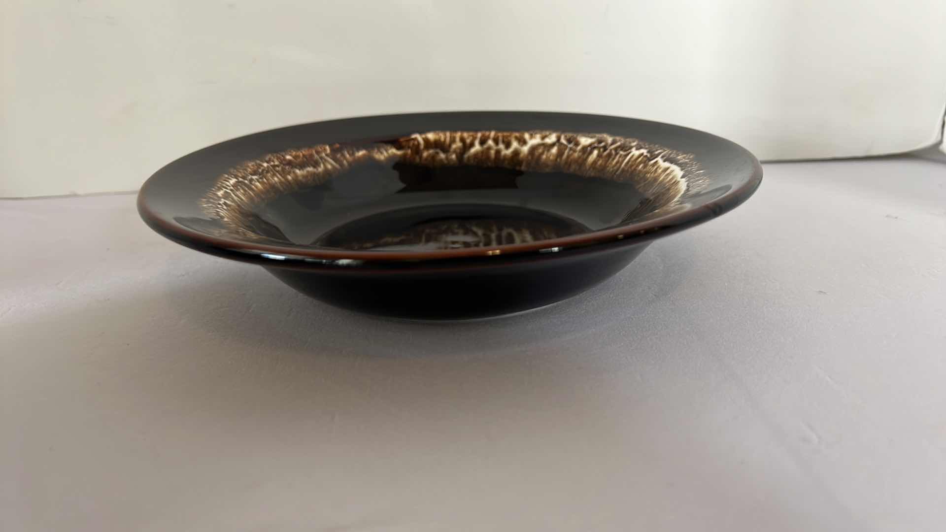 Photo 5 of 4-VINTAGE PFALTZGRAFF GOURMET BROWN DRIP GLAZE SALAD BOWLS