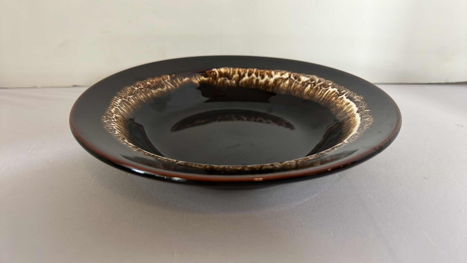 Photo 4 of 4-VINTAGE PFALTZGRAFF GOURMET BROWN DRIP GLAZE SALAD BOWLS