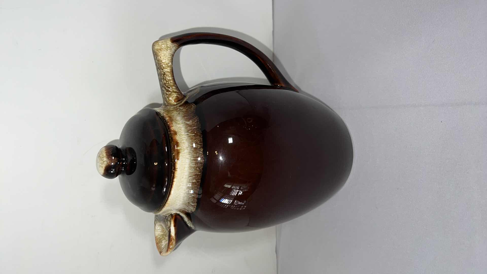 Photo 2 of VINTAGE PFALTZGRAFF GOURMET BROWN DRIP GLAZE COFFEE POT W LID H 9 1/2"