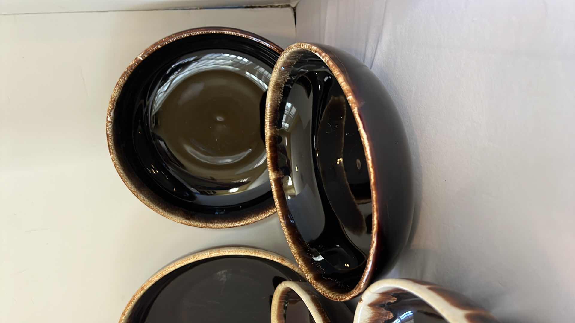 Photo 2 of 6-VINTAGE PFALTZGRAFF GOURMET BROWN DRIP GLAZE SERVING/VEGETABLE BOWLS (VARIES SIZES)