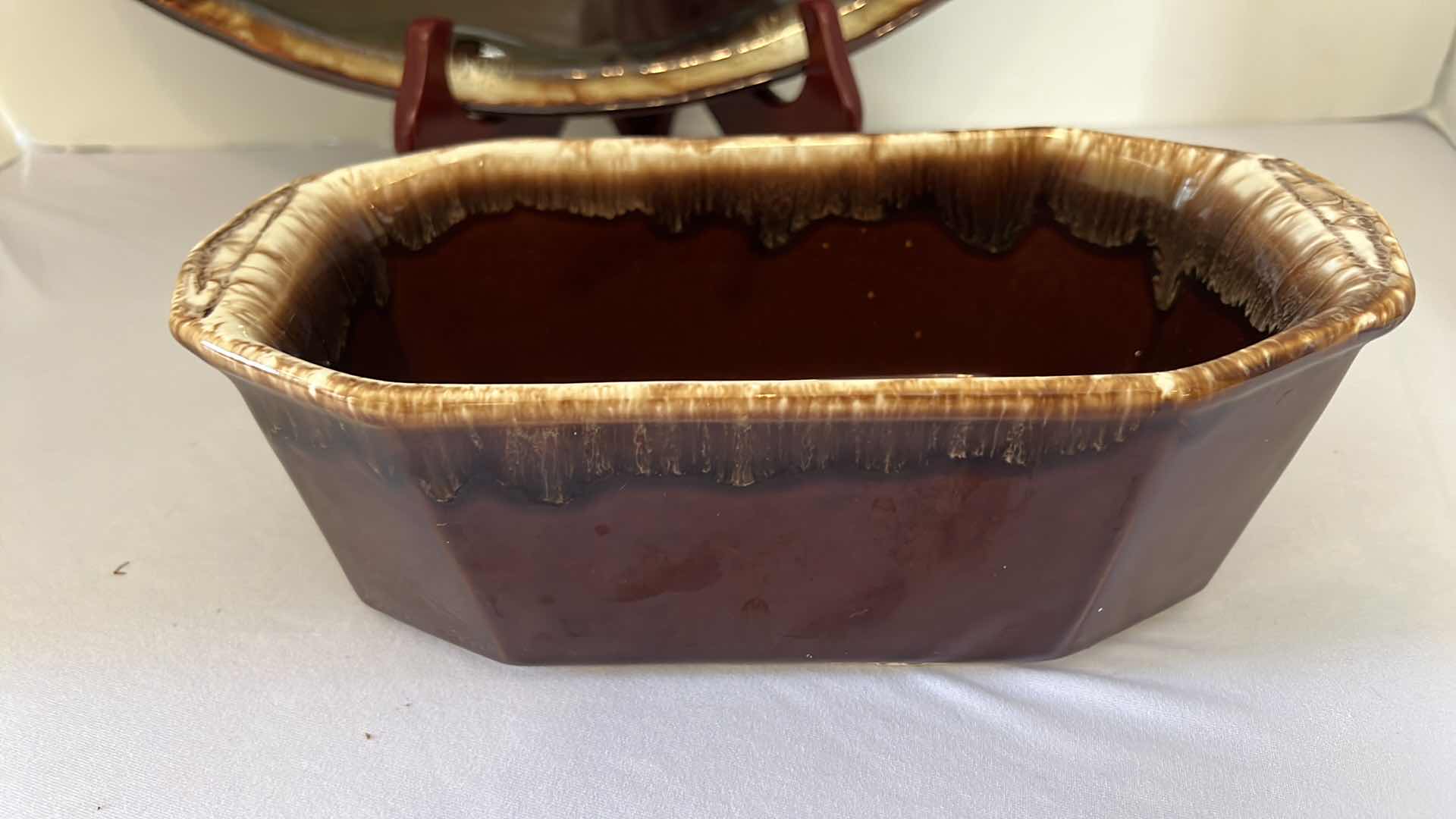 Photo 4 of 3-VINTAGE PFALTZGRAFF GOURMET BROWN DRIP GLAZE LARGE SERVING/BAKEWARE (W15", W14" & W9")