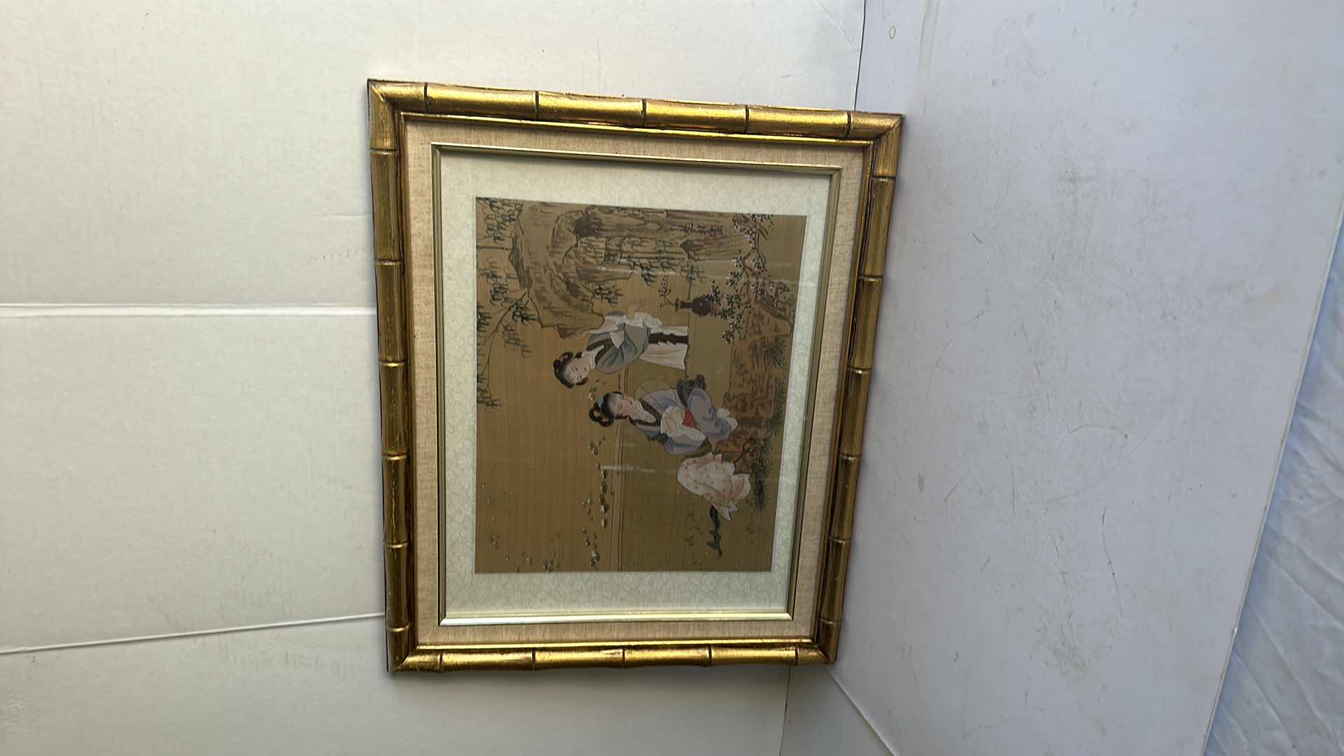 Photo 2 of 2-GOLD FRAMED JAPANESE "GEISHA" GIRLS ARTWORKS 22”X18”