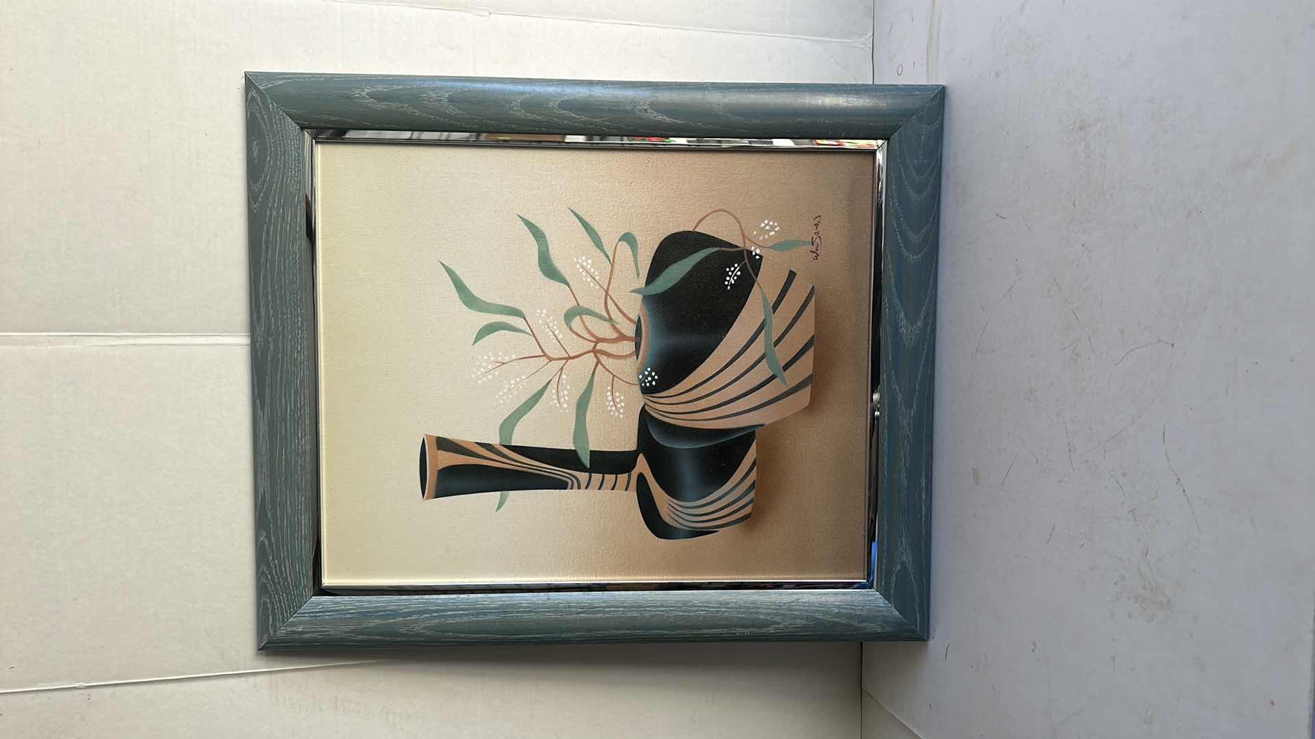 Photo 1 of FRAMED "BLACK W TAN VASES" ARTWORK-ARTIST SIGNED 20” X  24”