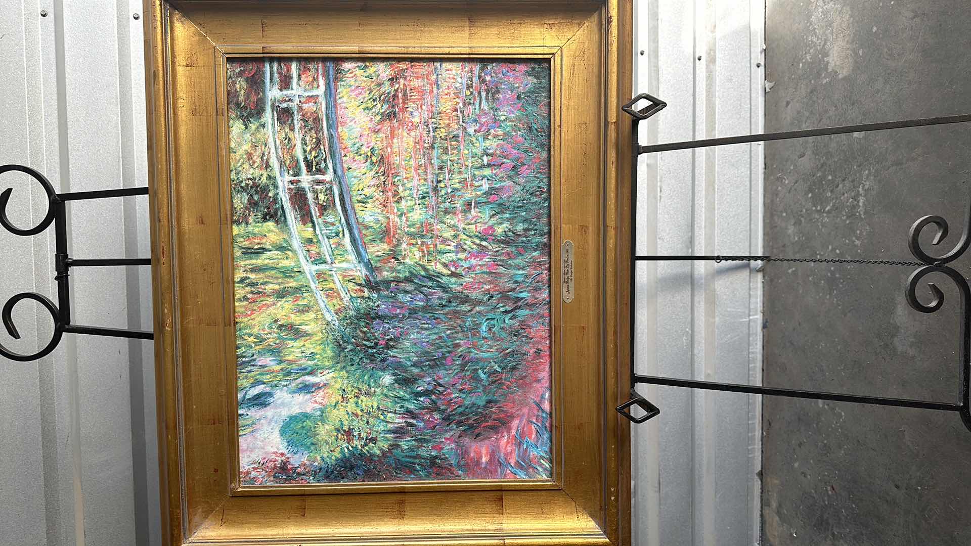 Photo 1 of GOLD FRAMED VINTAGE  "JAPANESE BRIDGE WATER LILY POND" OIL PAINTING W COA CLAUDE MONET 1840-1926  34”X 25”  (EASEL NOT INCLUDED)