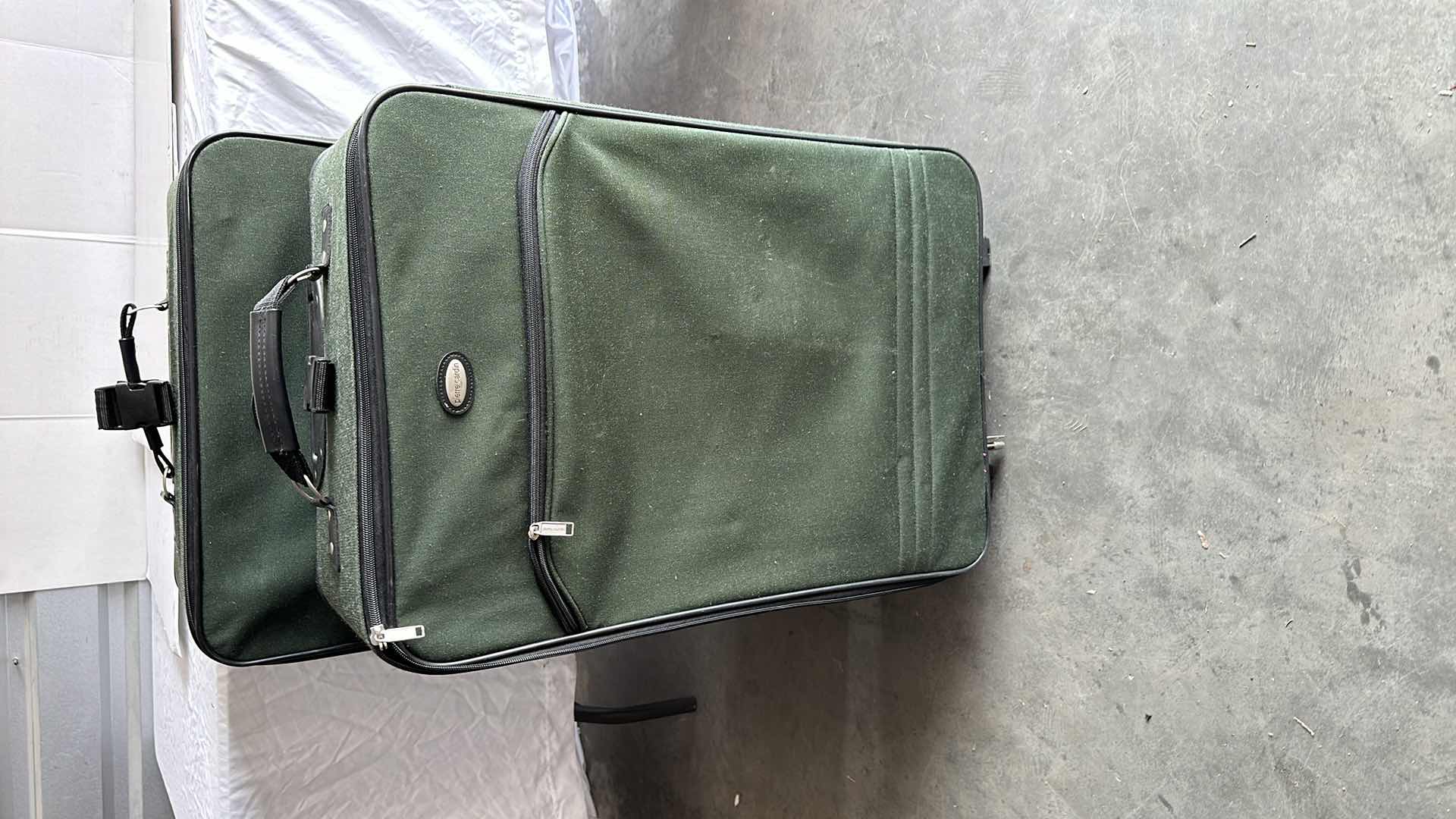 Photo 1 of 2 PCS- PIERRE CARDIN DARK GREEN TRAVEL LUGGAGE