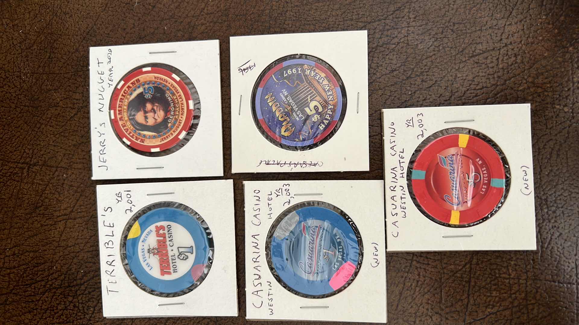 Photo 1 of 5-COLLECTIBLE RARE CASINO CHIPS