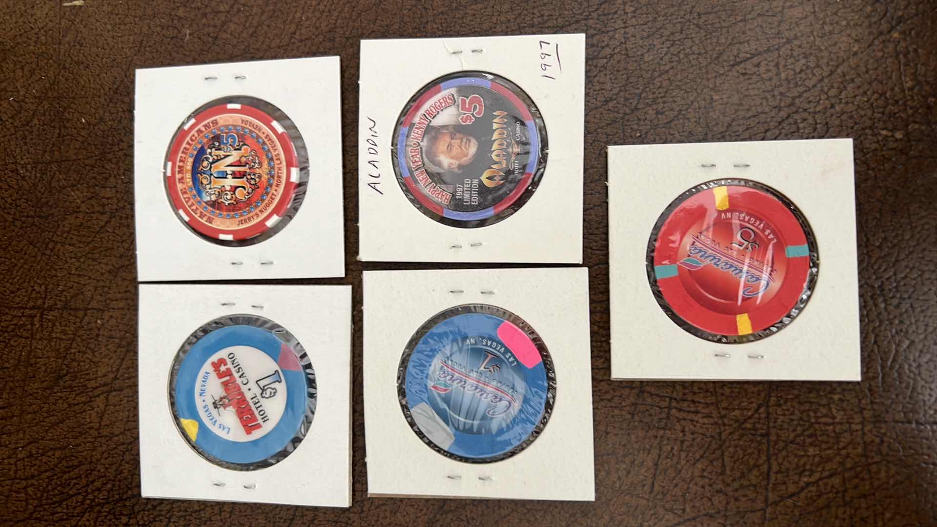 Photo 2 of 5-COLLECTIBLE RARE CASINO CHIPS