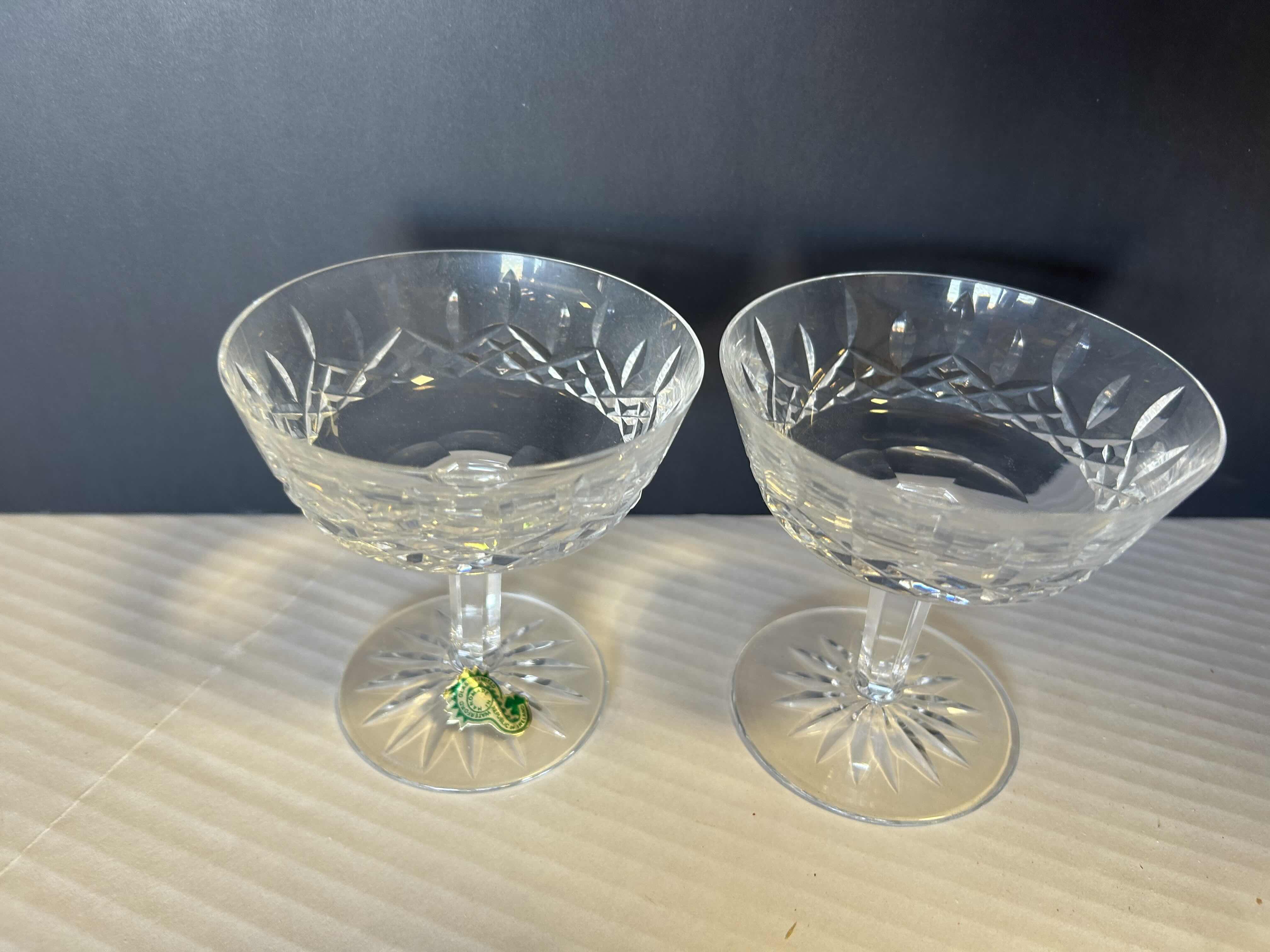 Photo 3 of 2-WATERFORD CRYSTAL LISMORE CHAMPAGNE SHERBET SAUCERS