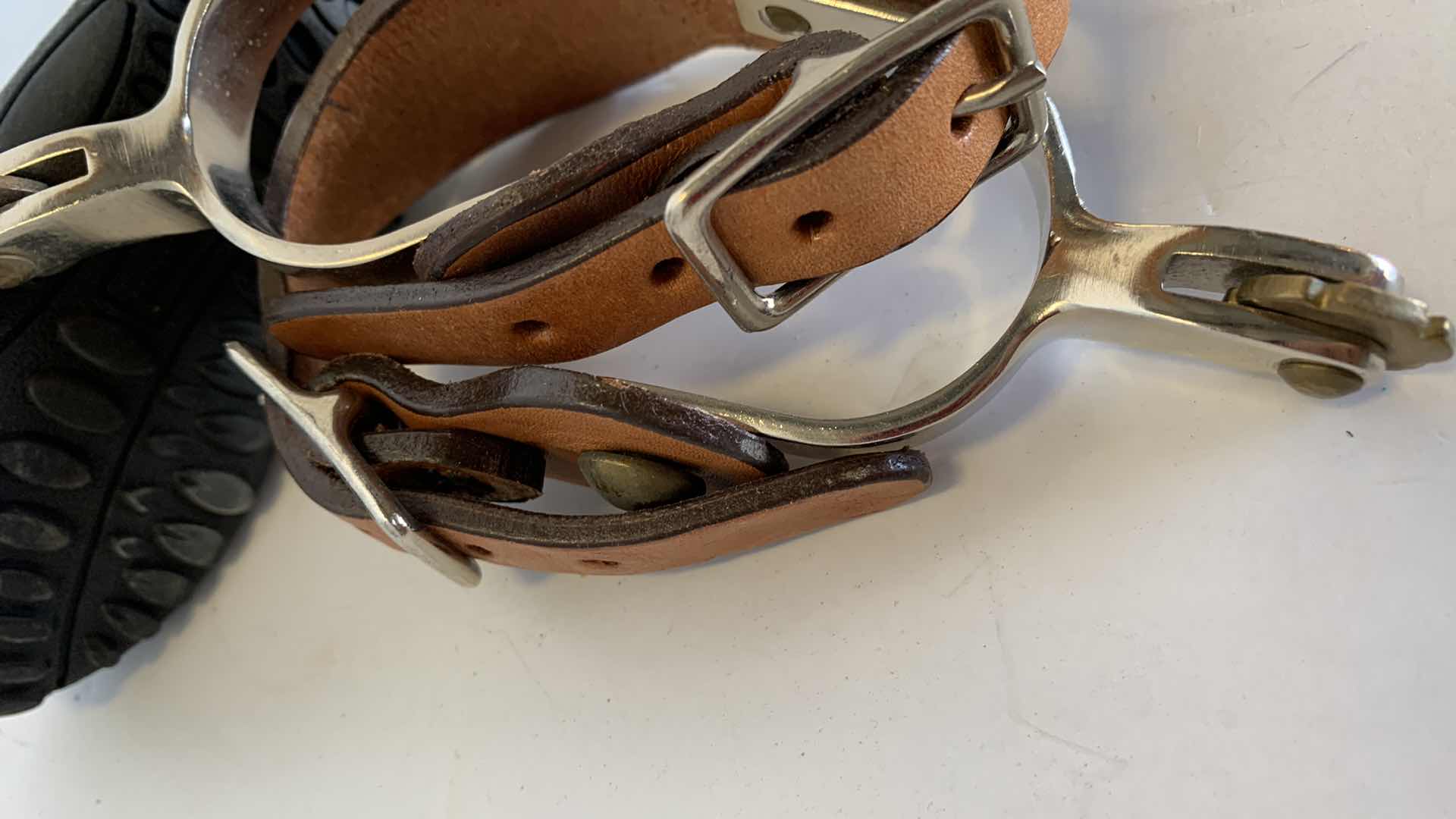 Photo 3 of CHILDRENS  LEATHER AND METAL COWBOY SPURS