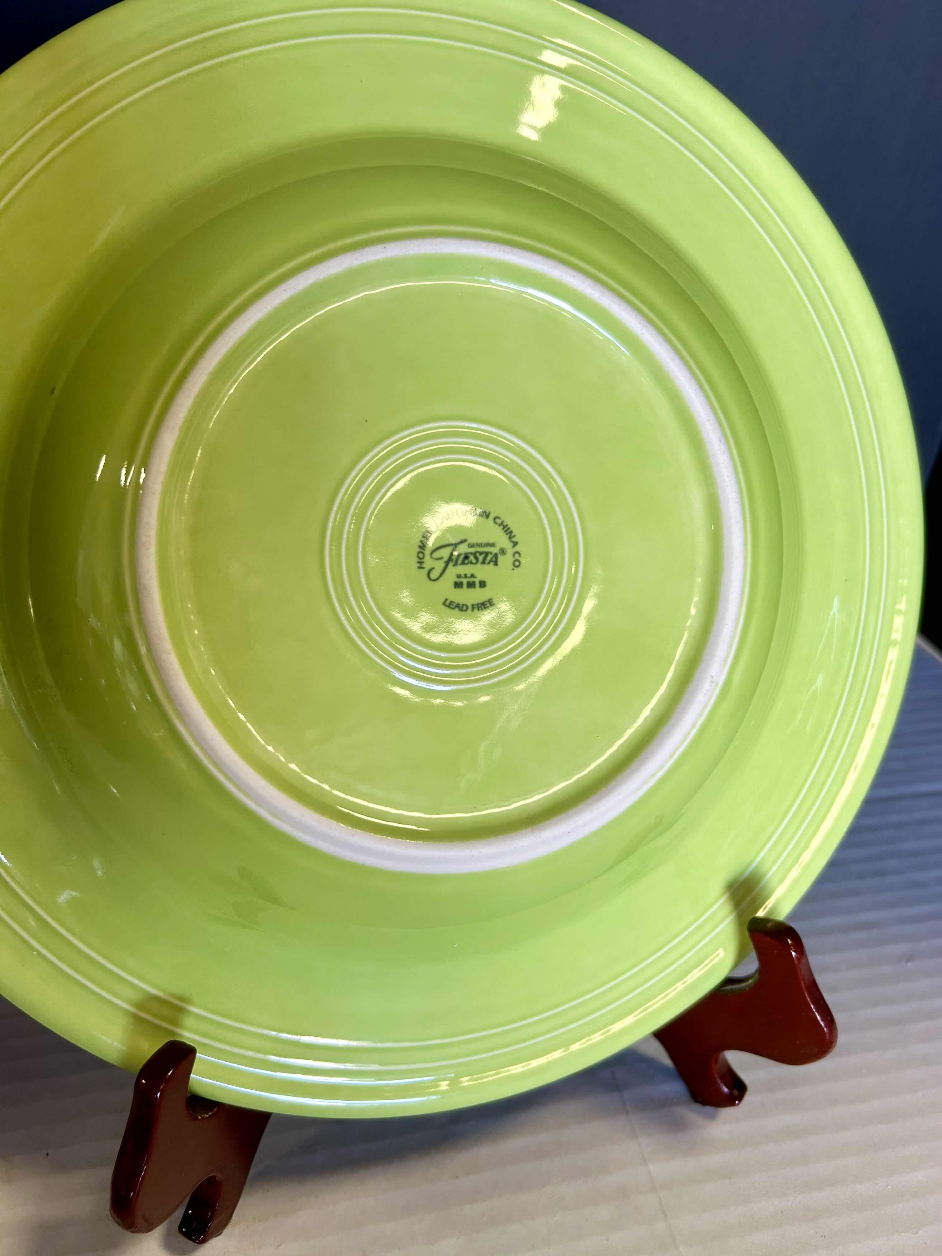 Photo 2 of 12” RIMMED FIESTA WARE GREEN SOUP BOWL