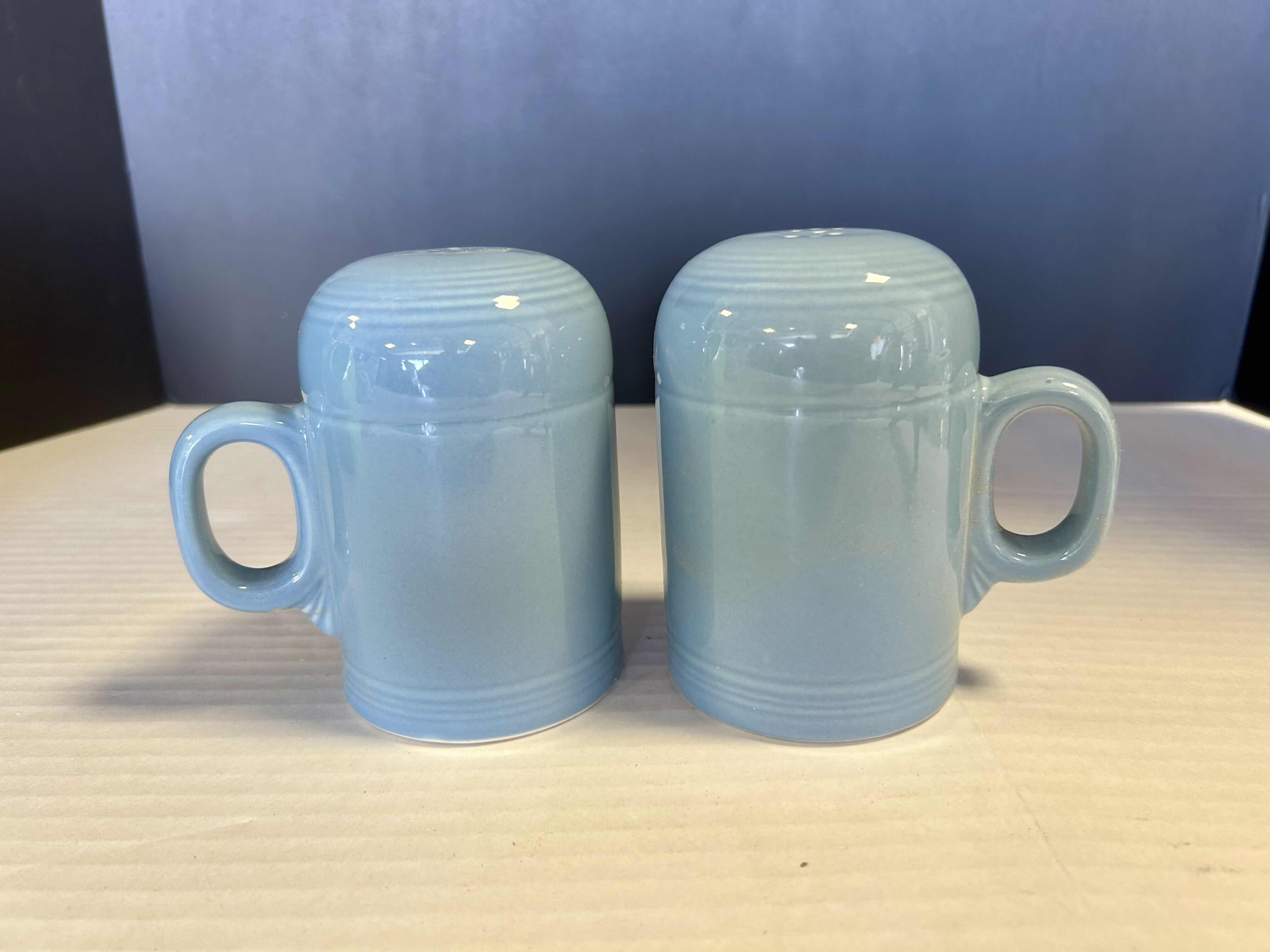 Photo 1 of FIESTA WARE BLUE RANGETOP SALT AND PEPPER SHAKER