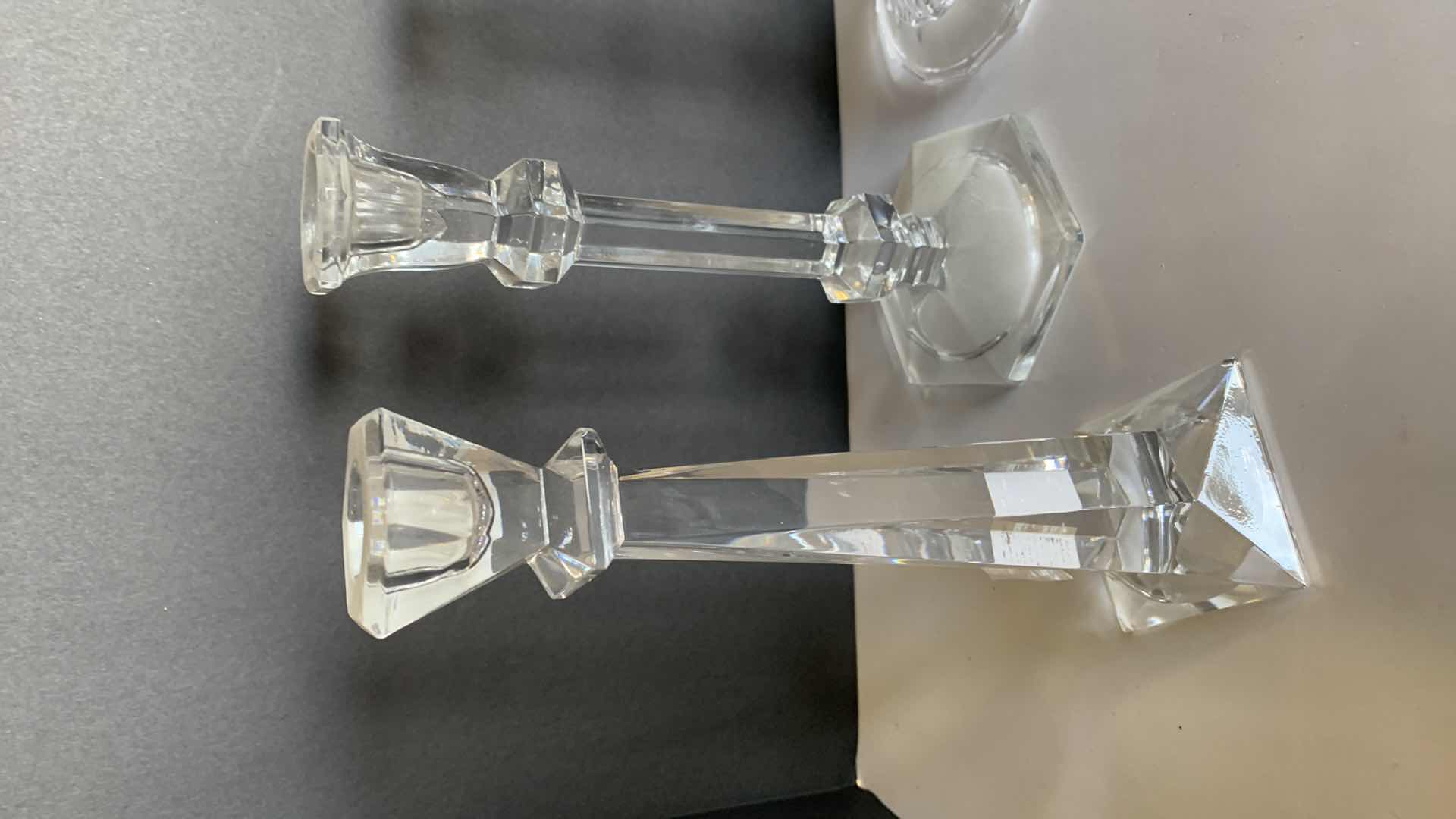 Photo 2 of 4-CRYSTAL CANDLESTICKS (VARIOUS SIZES)