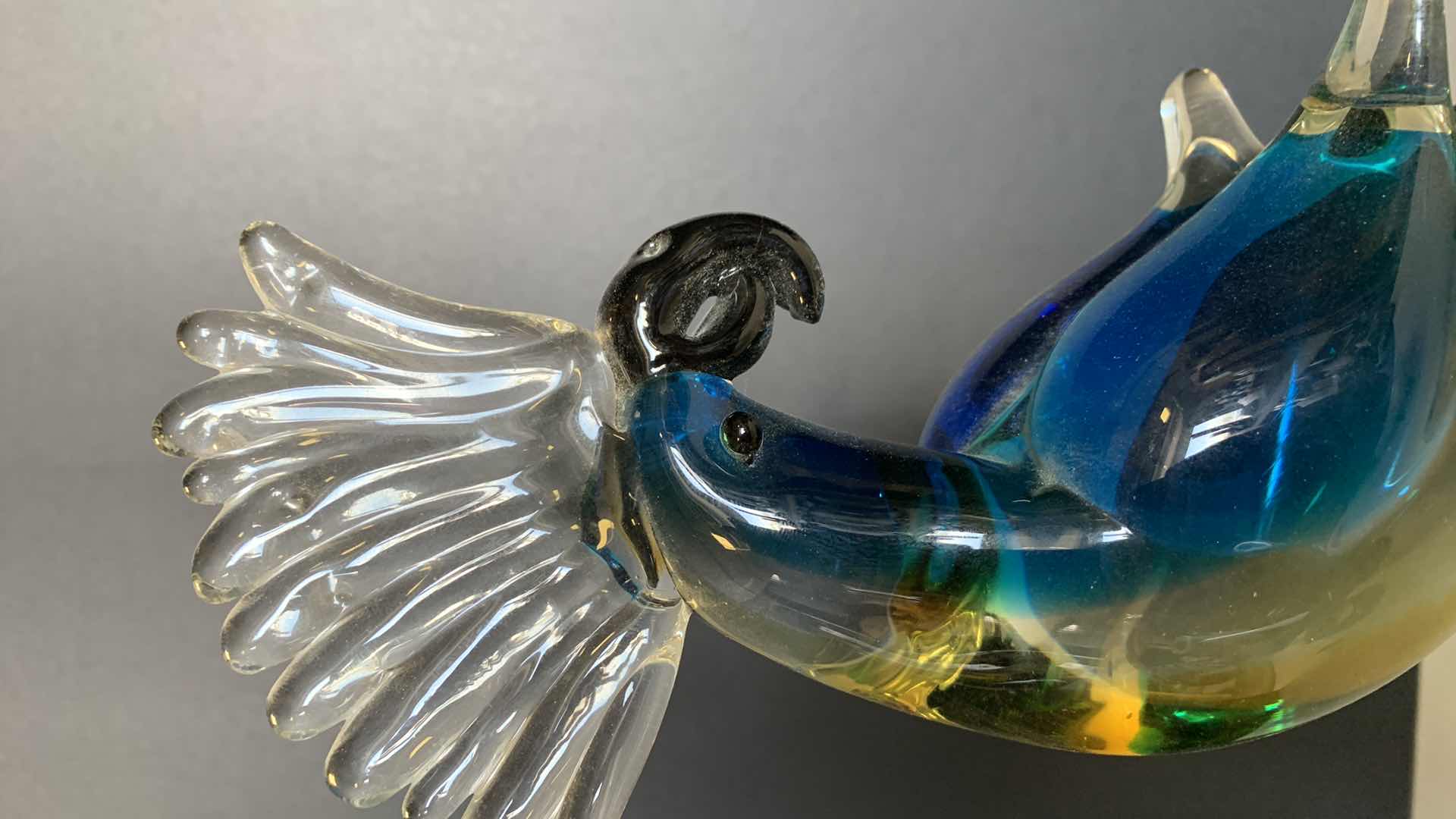 Photo 2 of BLOWN GLASS COCKATOO BIRD STATUE H15.5"