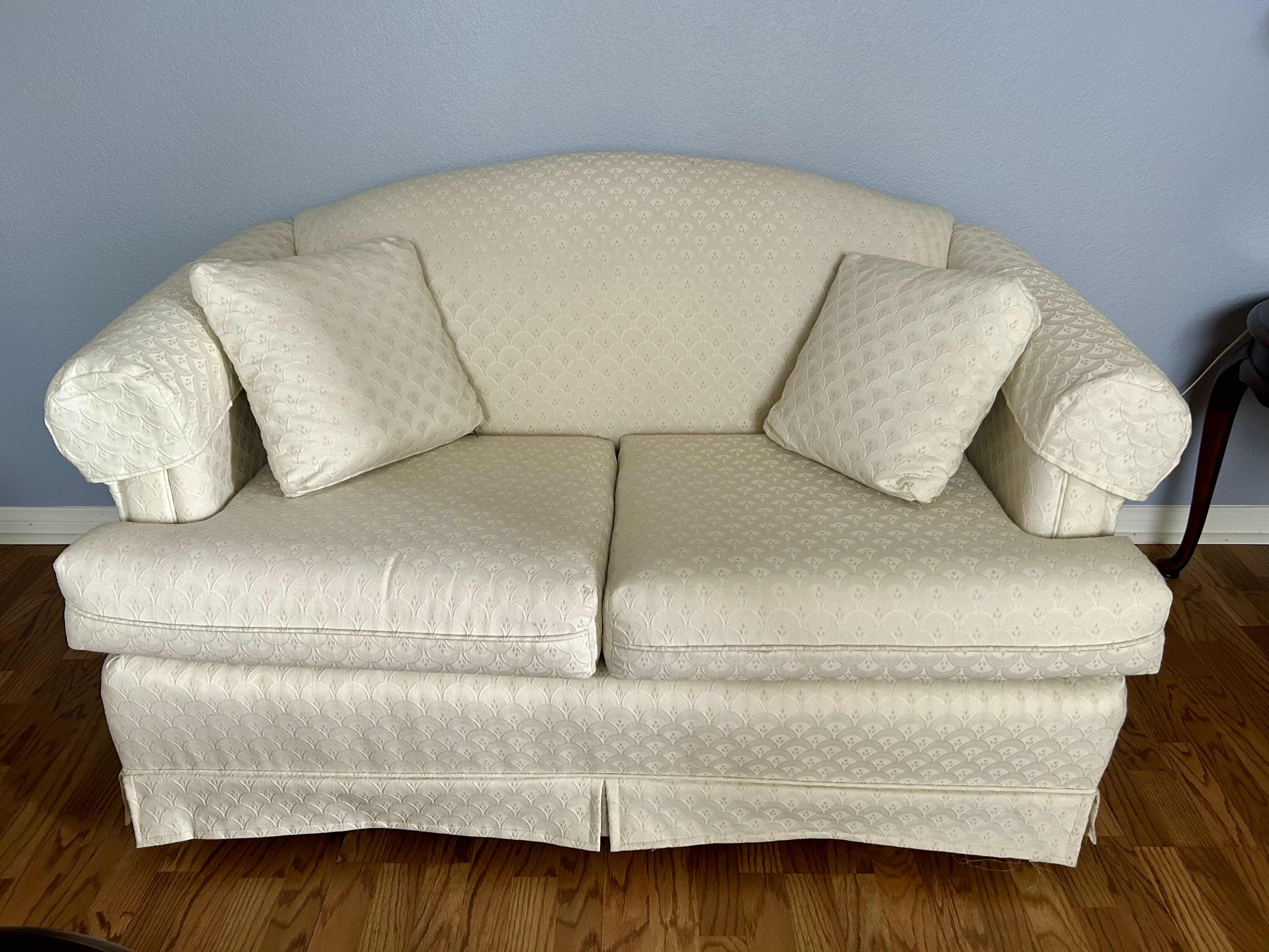 Photo 1 of 4'  WALKER OFF WHITE UPHOLSTERED LOVESEAT