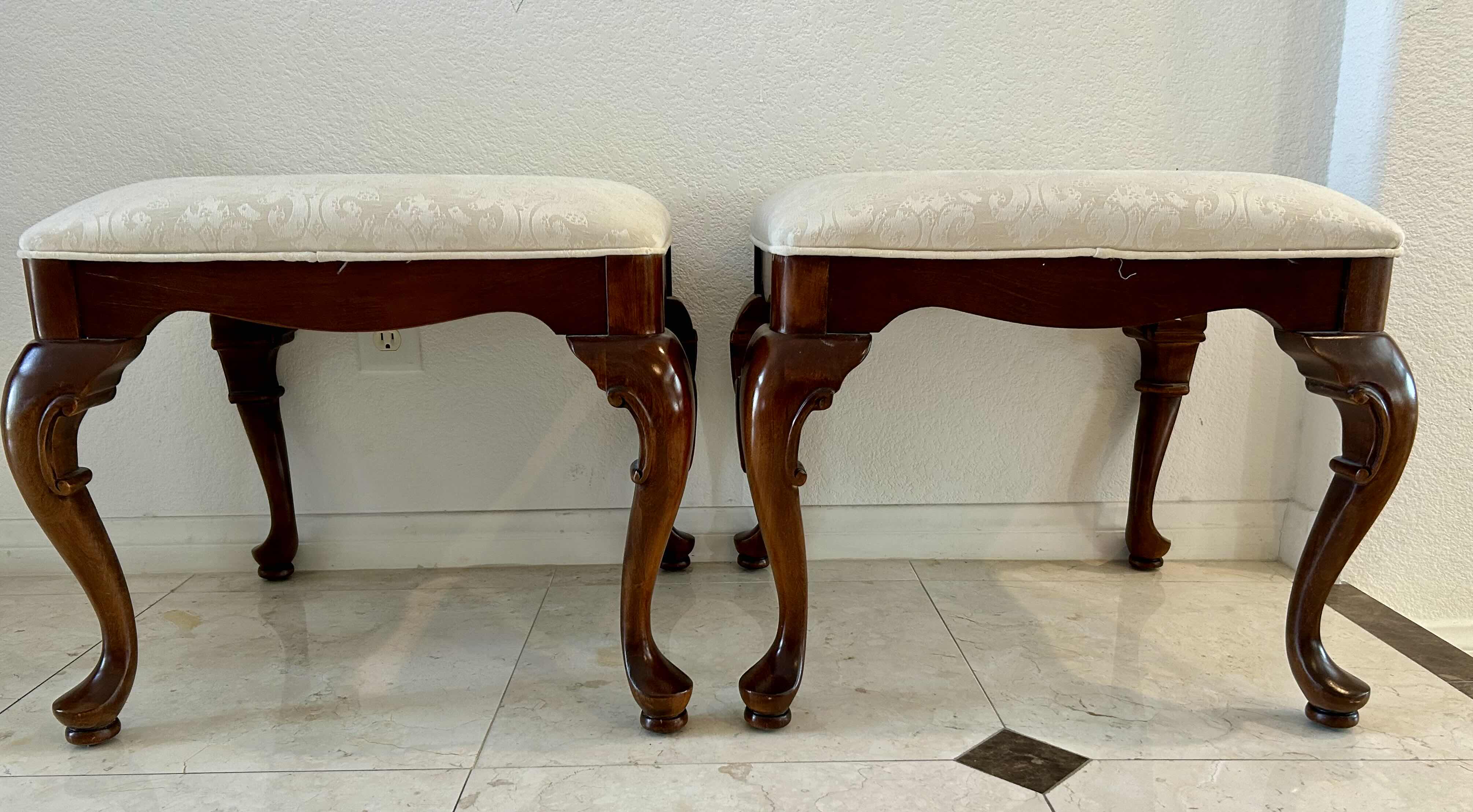 Photo 1 of 2- STANLEY CHERRY FRENCH LOUIS XVI STYLE FOOT STOOLS