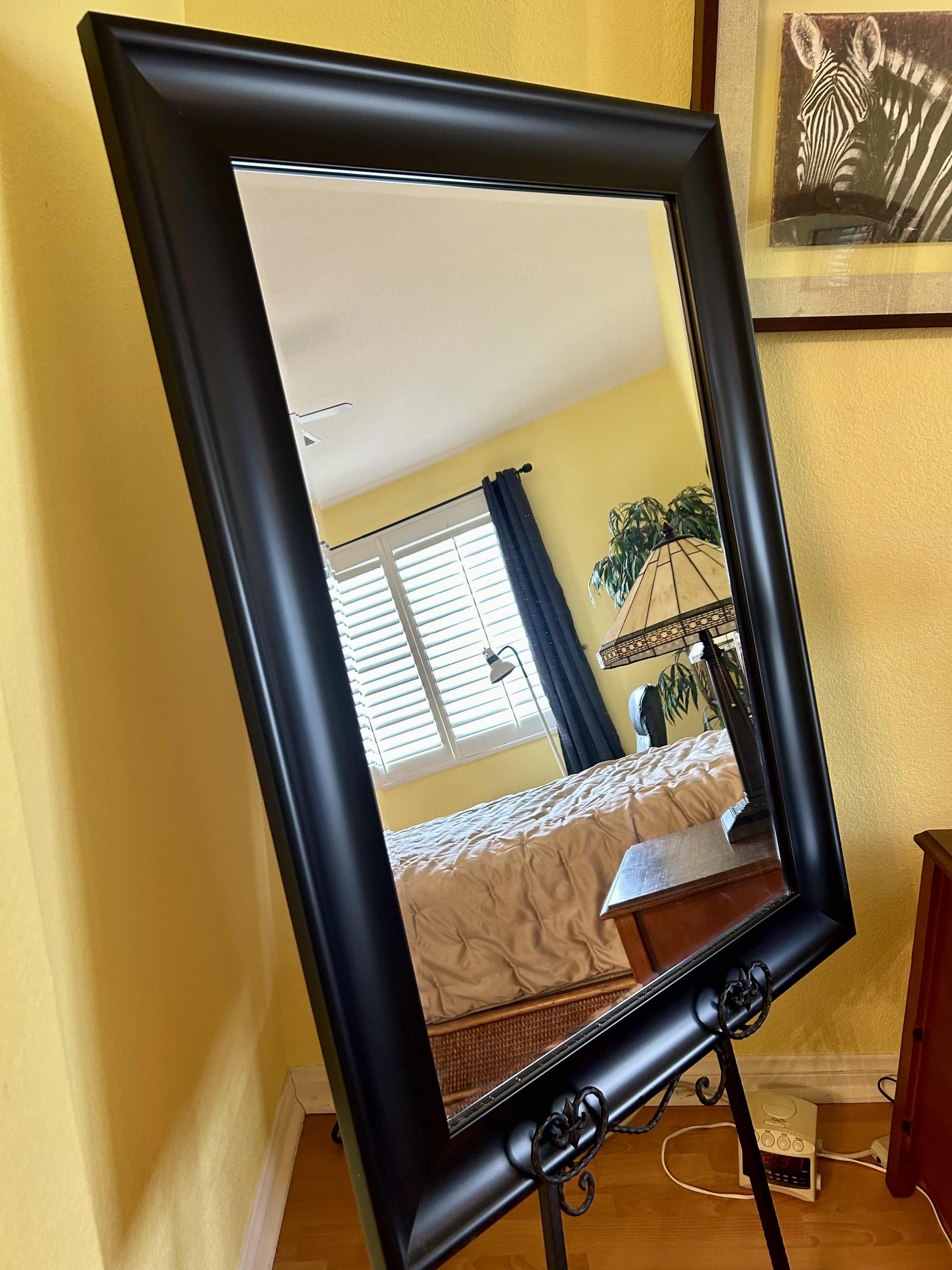 Photo 2 of BLACK FRAMED WALL MIRROR 31” X 43”