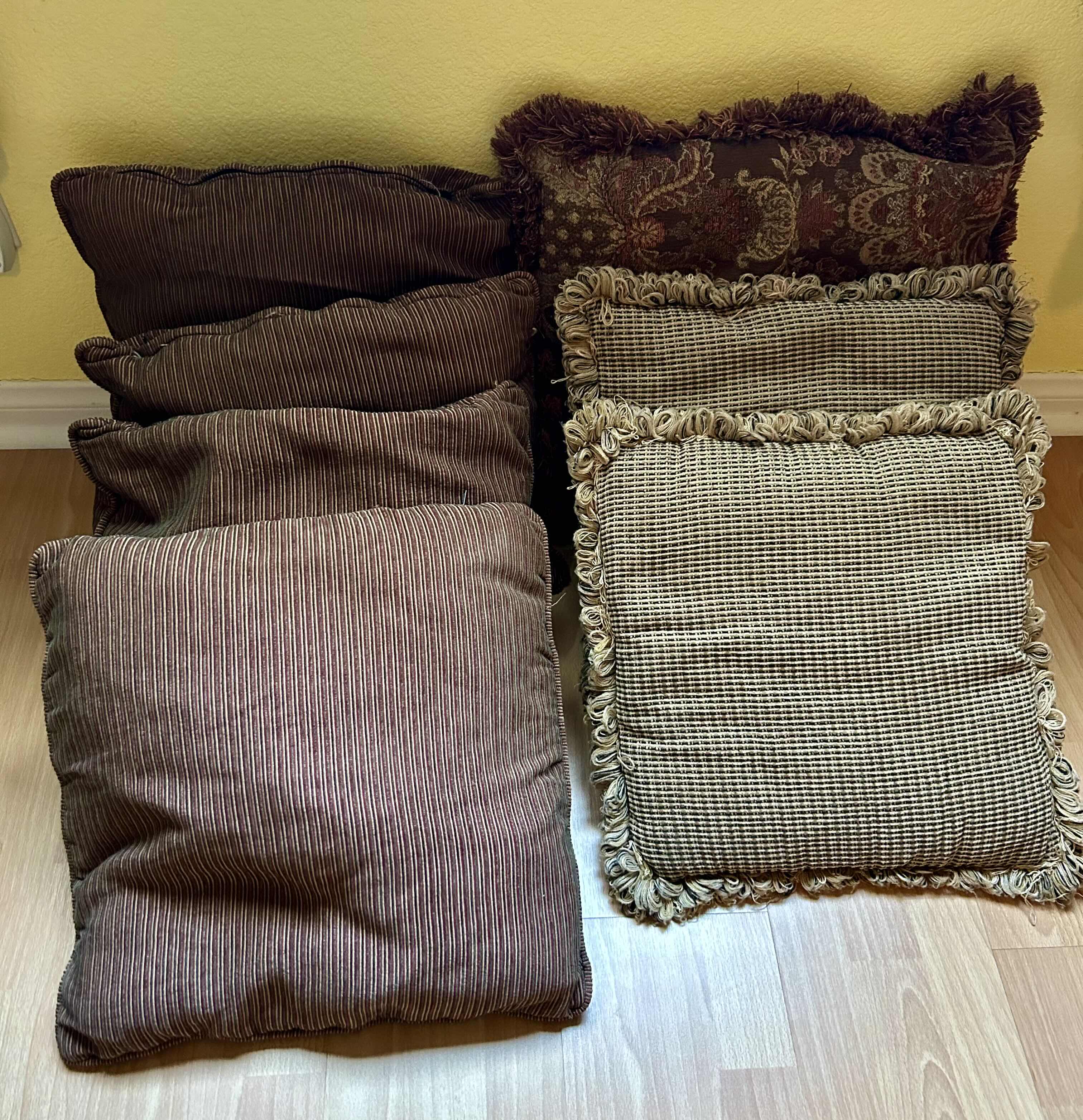 Photo 1 of 6 DECORATIVE THROW PILLOWS IN MAROON AND BROWN