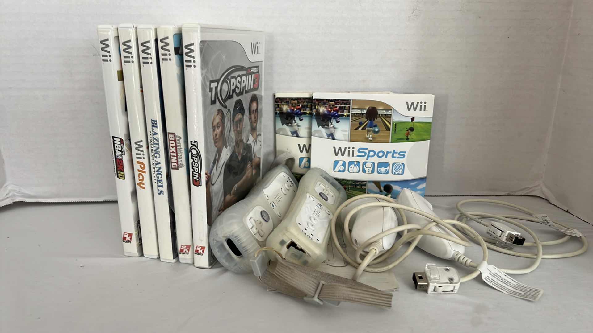 Photo 1 of 5-WII GAMES, 4-WII CONTROLLERS