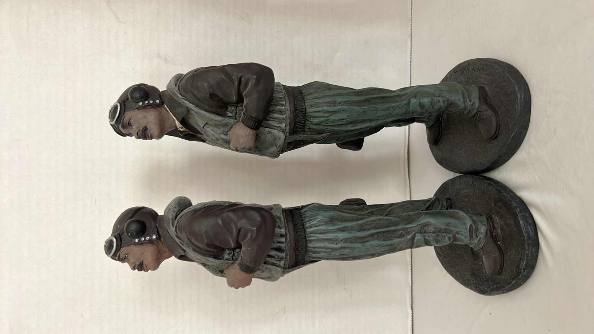 Photo 7 of 2-COLLECTIBLE NORMAN HUGHES THE CLASSIC "POSITIVE IMAGE" PILOT STATUES W6 H13"