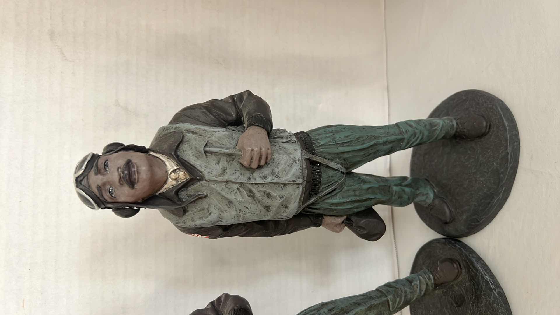 Photo 3 of 2-COLLECTIBLE NORMAN HUGHES THE CLASSIC "POSITIVE IMAGE" PILOT STATUES W6 H13"