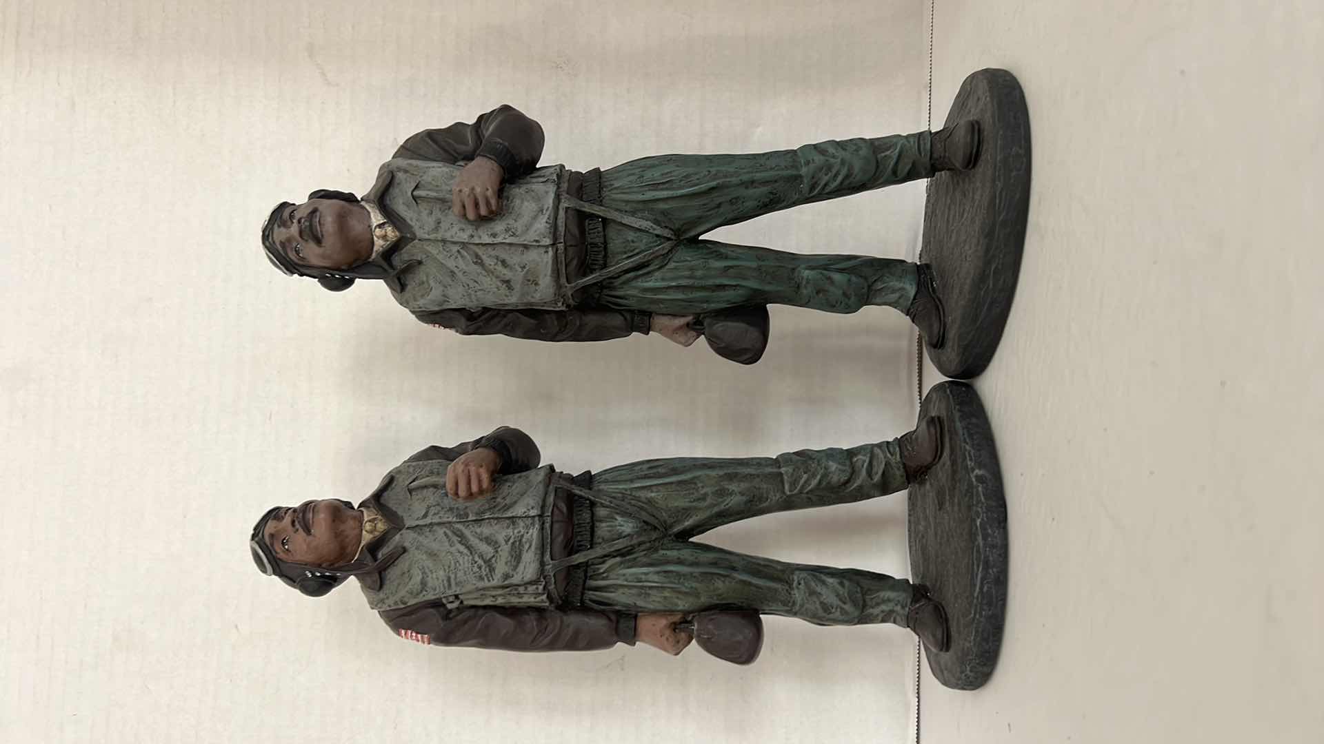 Photo 1 of 2-COLLECTIBLE NORMAN HUGHES THE CLASSIC "POSITIVE IMAGE" PILOT STATUES W6 H13"