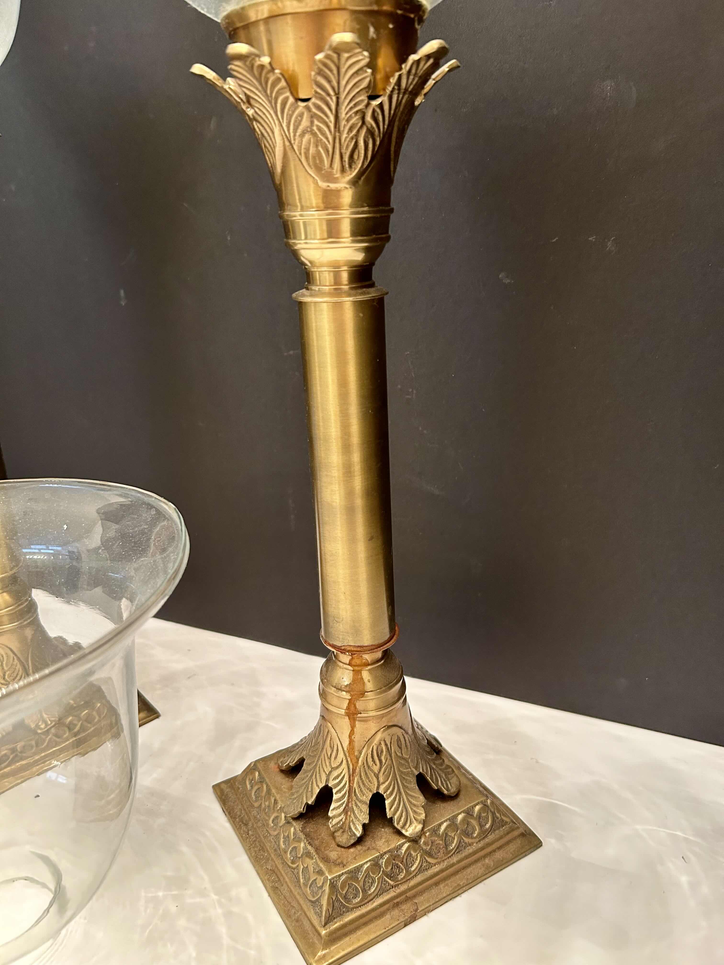 Photo 2 of 2-GOLD PALM TREE HURRICANE CANDLE HOLDERS 