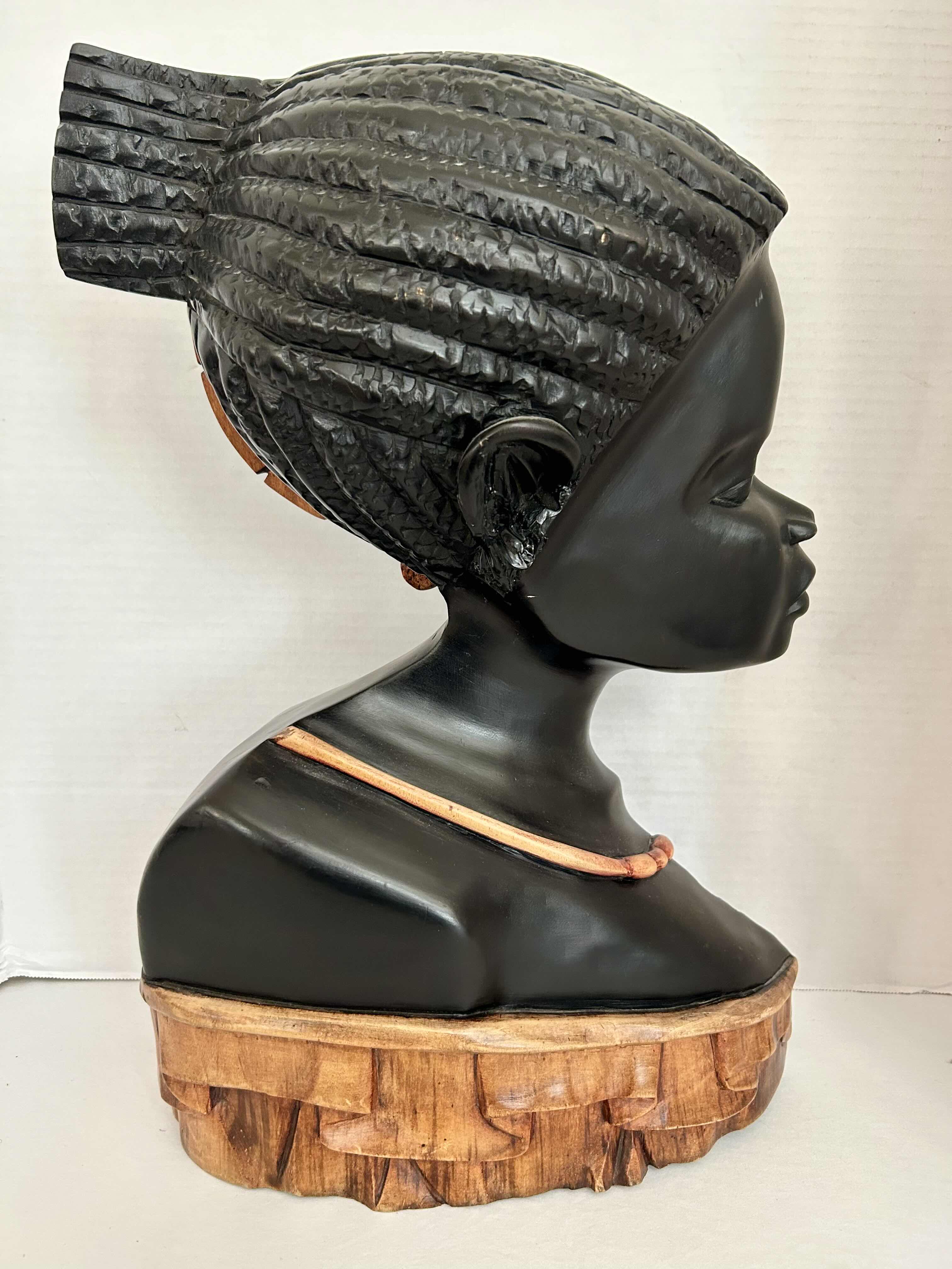 Photo 1 of AFRICAN WOOD CARVED BUST H20”