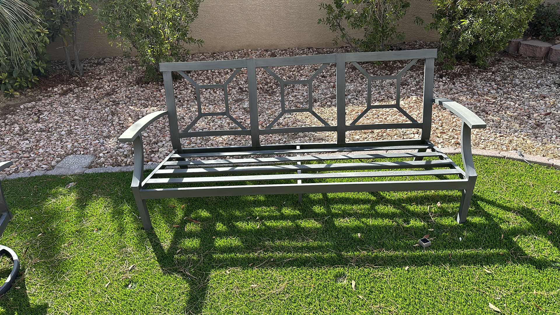 Photo 2 of 6' OUTDOOR PATIO METAL BENCH