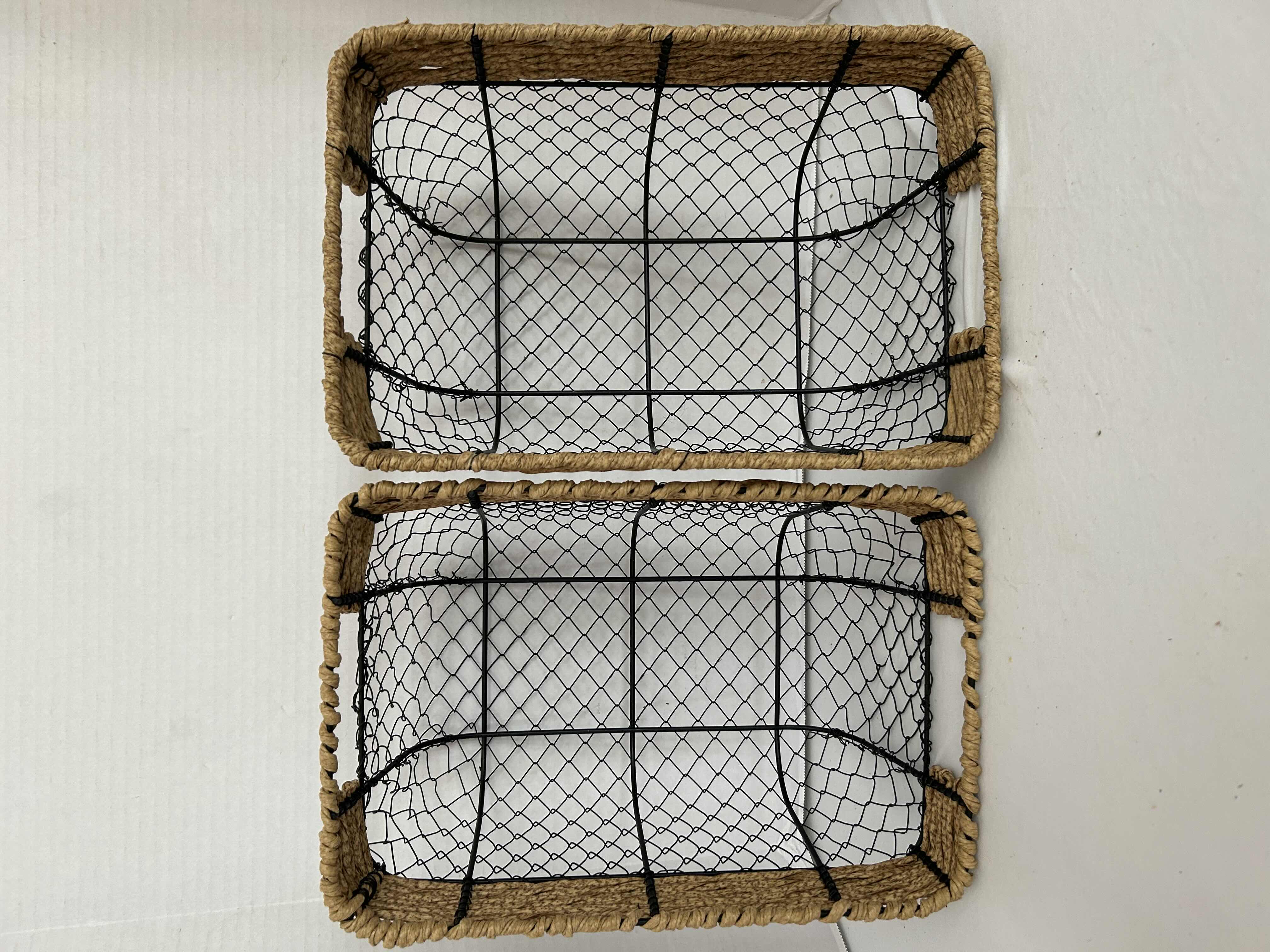 Photo 2 of 2 WIRE AND WOVEN BASKETS 7” DEEP