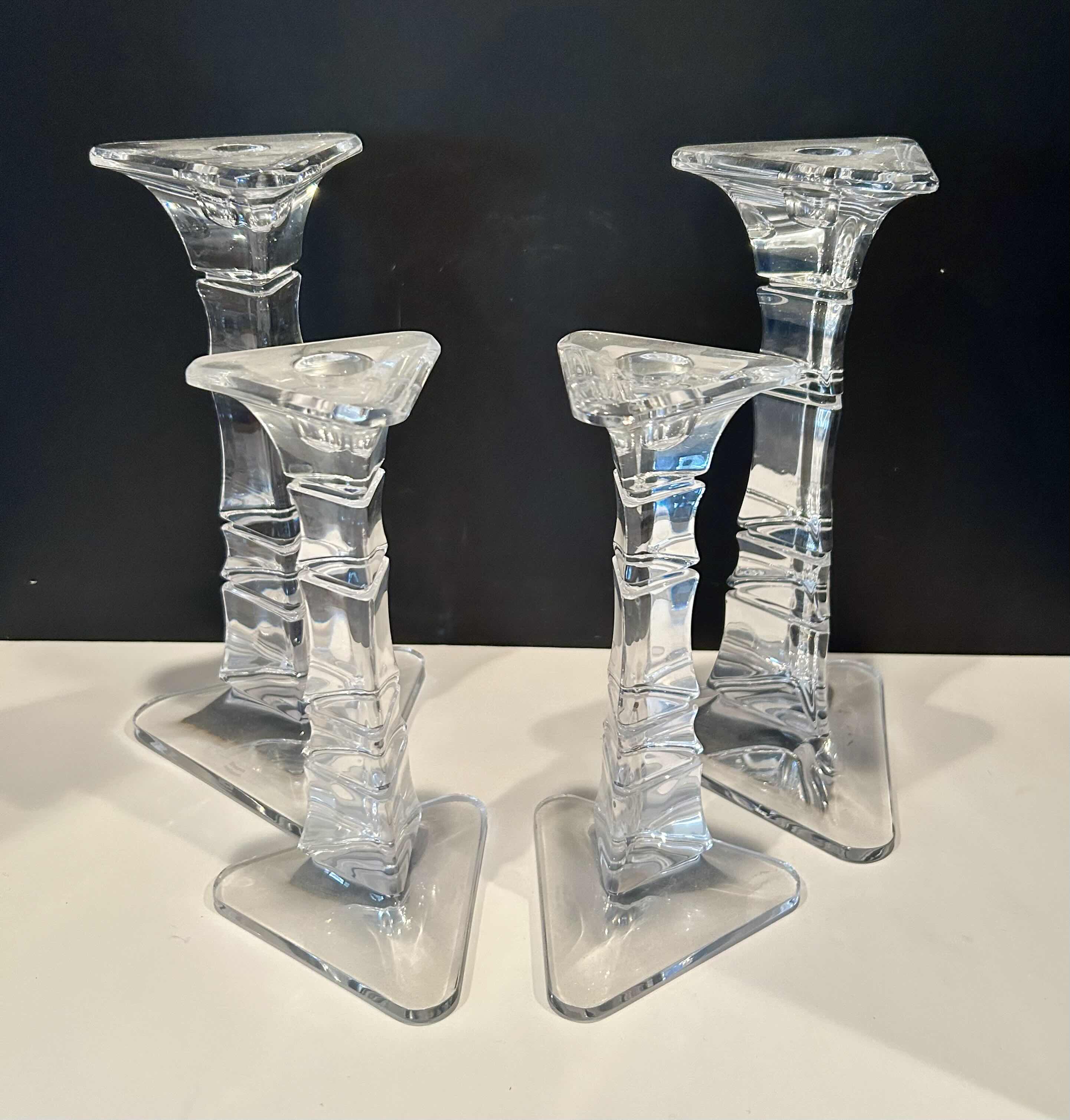 Photo 2 of (2)10” AND (2)8” MARQUIS BY WATERFORD CATHAY LEAD CRYSTAL CANDLESTICKS