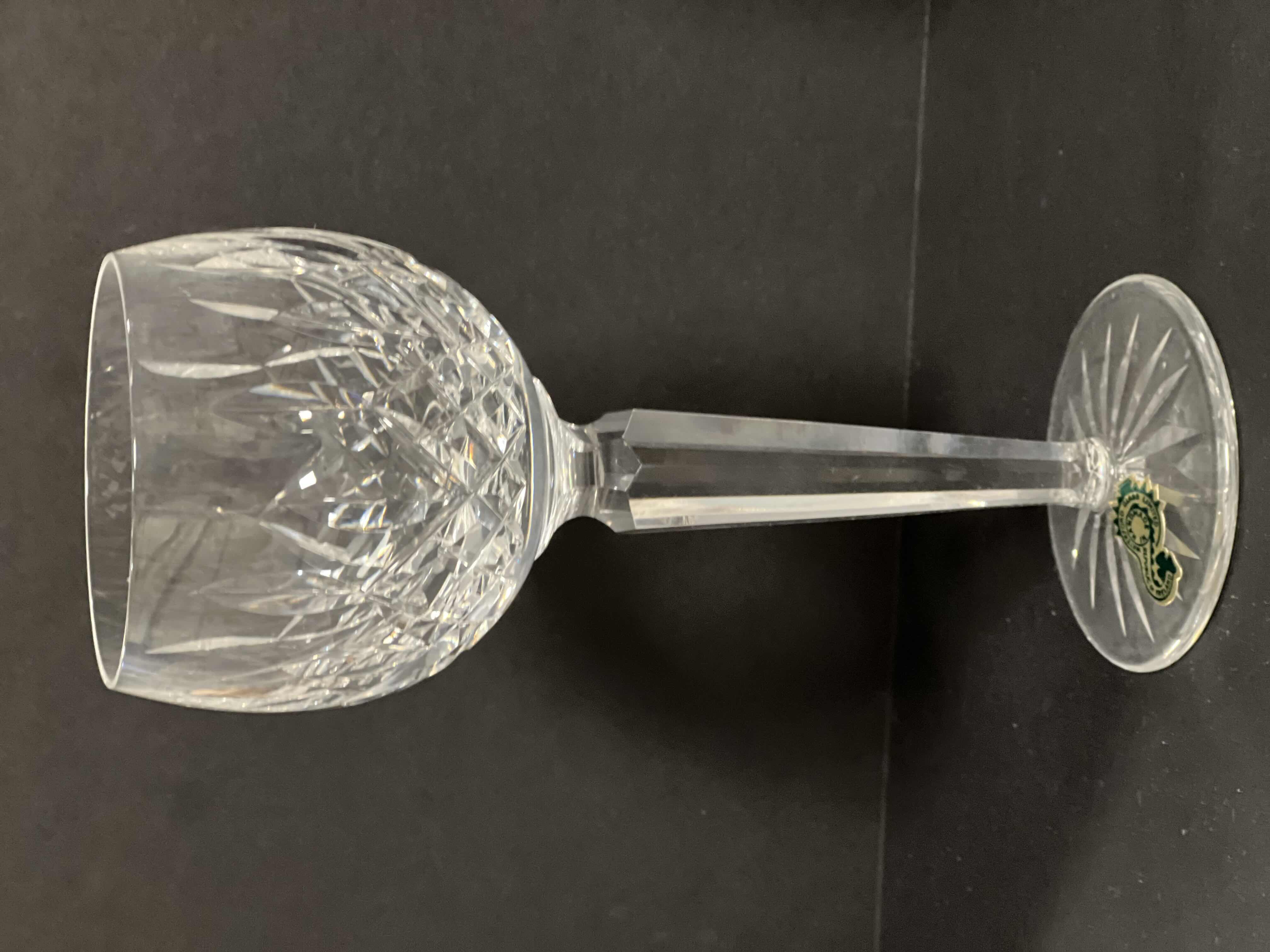 Photo 2 of 4-VINTAGE WATERFORD CRYSTAL LISMORE STEMWARE WINE GOBLETS. 7.5"H