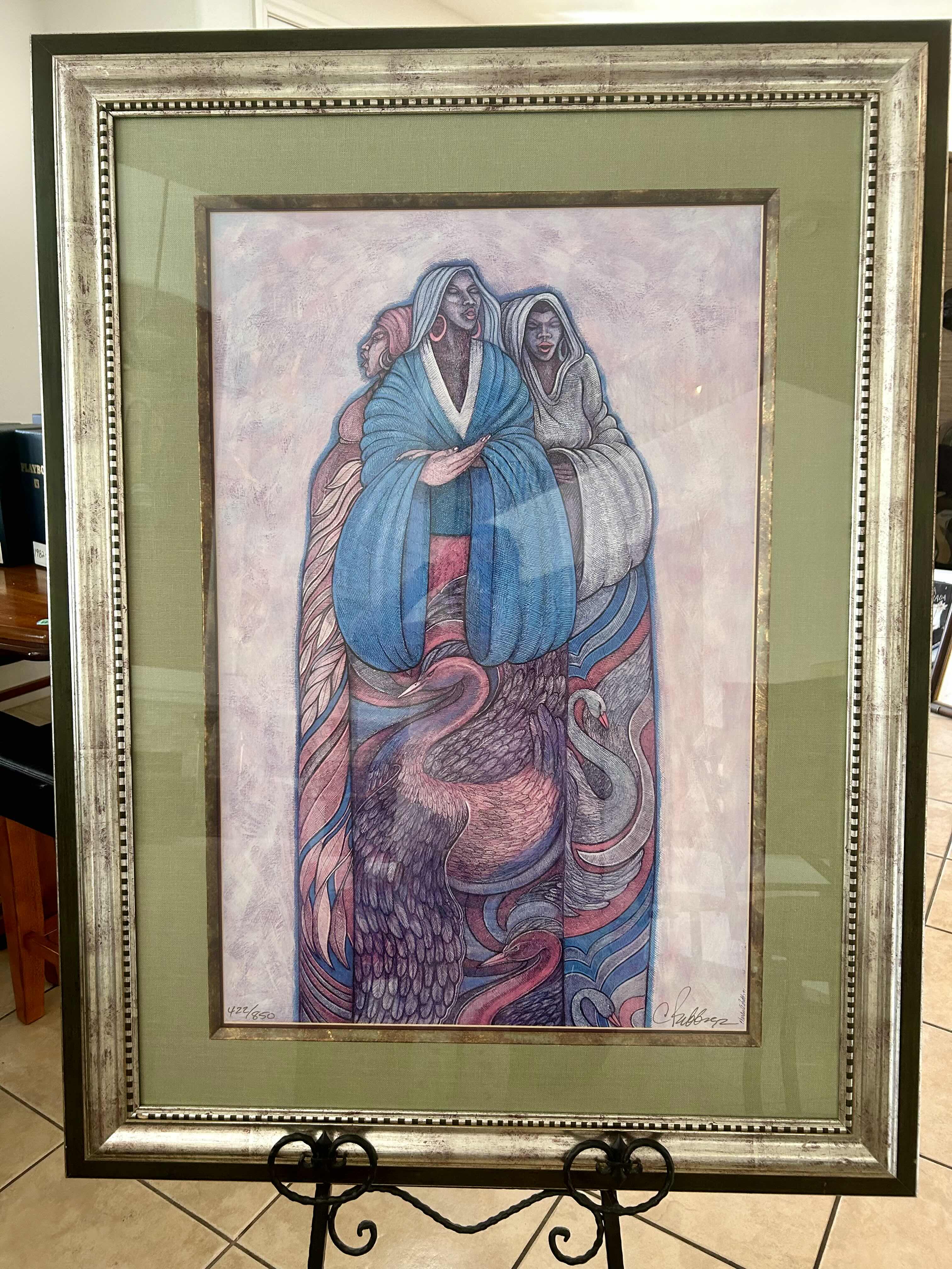 Photo 1 of BLACK FRAMED "MELODY QUEENS" BY CHARLES BIBBS SIGNED & NUMBERED ARTWORK (422 OF 850) 
24" X 33" 
