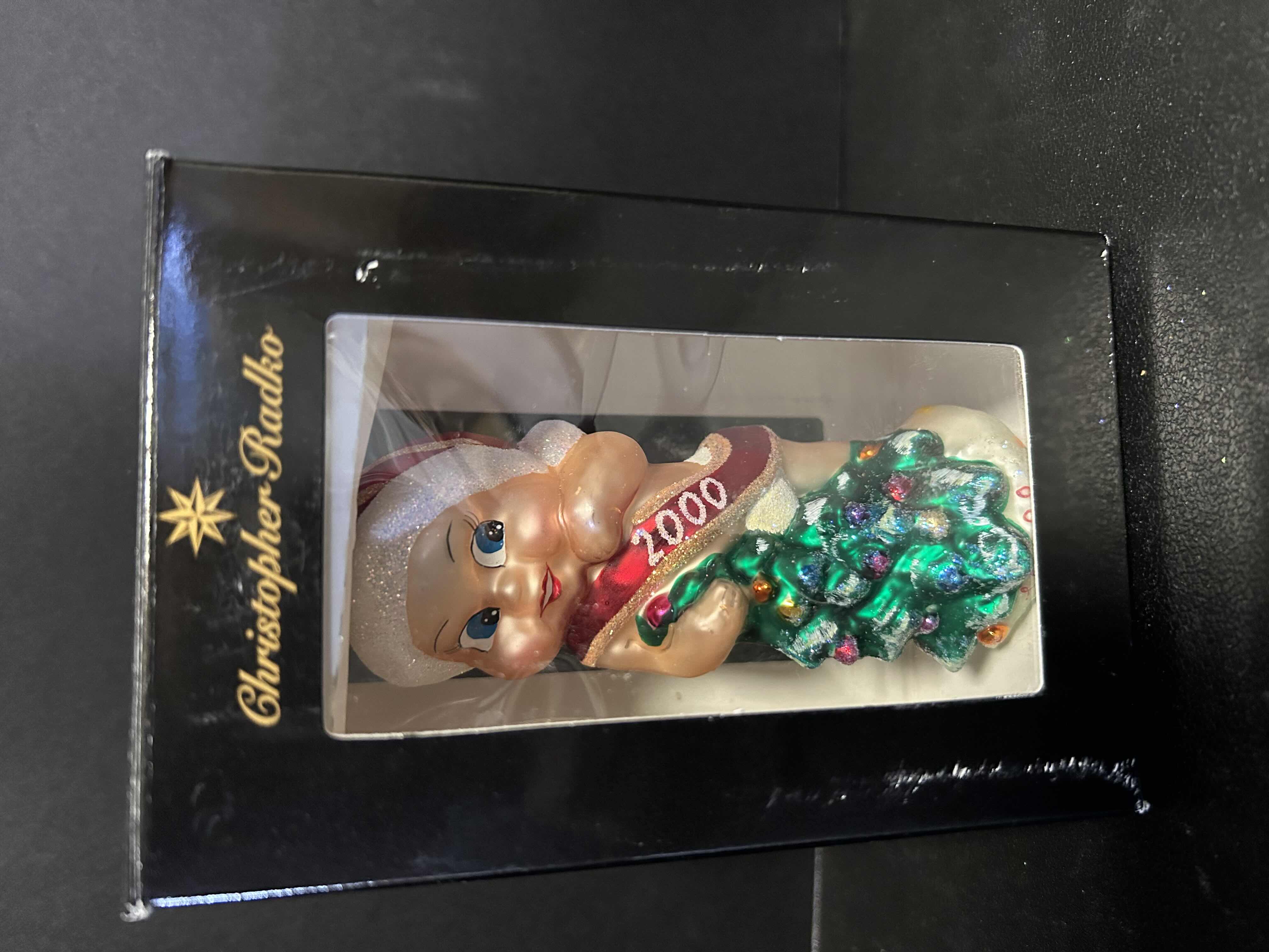 Photo 2 of NIB CHRISTOPHER RADKO "KEWPIE" GLASS CHRISTMAS ORNAMENT
