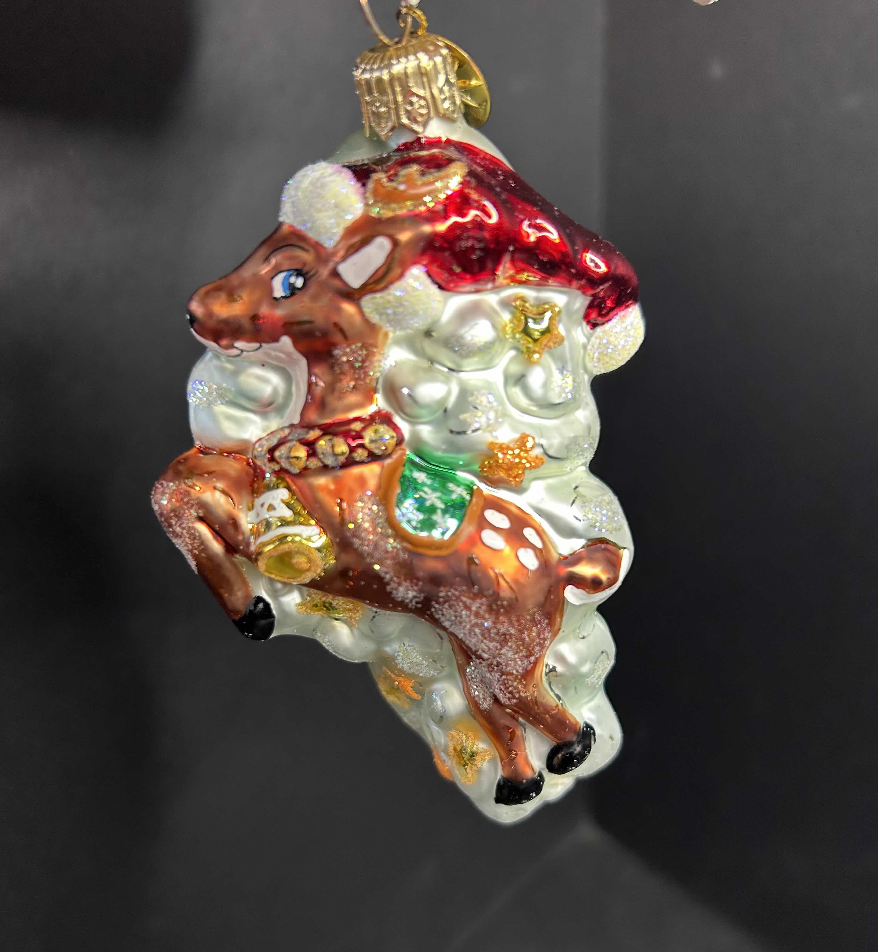 Photo 1 of NIB CHRISTOPHER RADKO "DASHER" GLASS CHRISTMAS TREE ORNAMENT.
