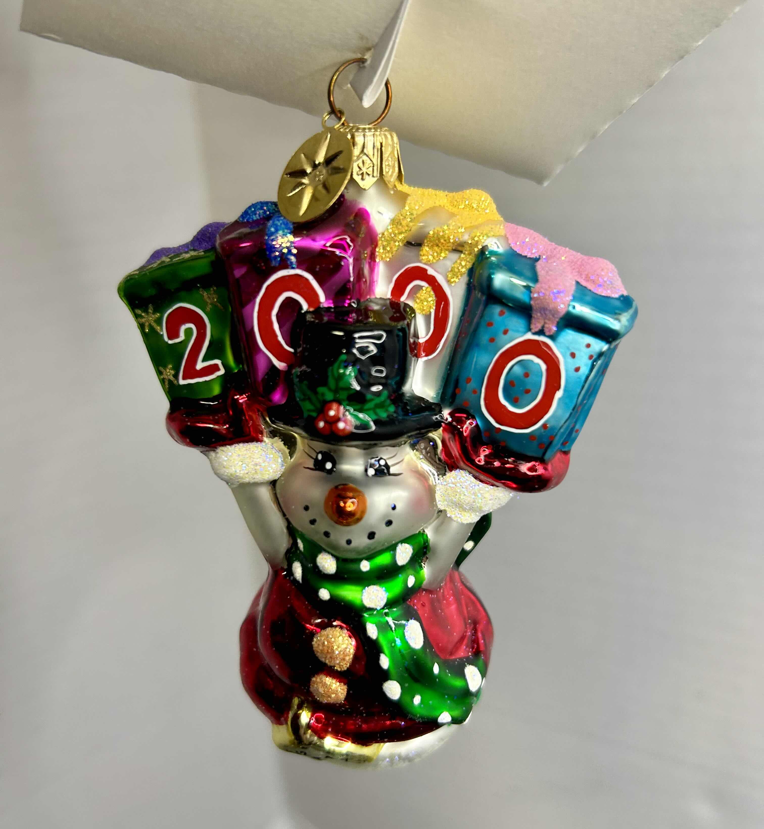 Photo 1 of NIB CHRISTOPHER RADKO "HOLIDAY HOORAY" GLASS CHRISTMAS ORNAMENT.
