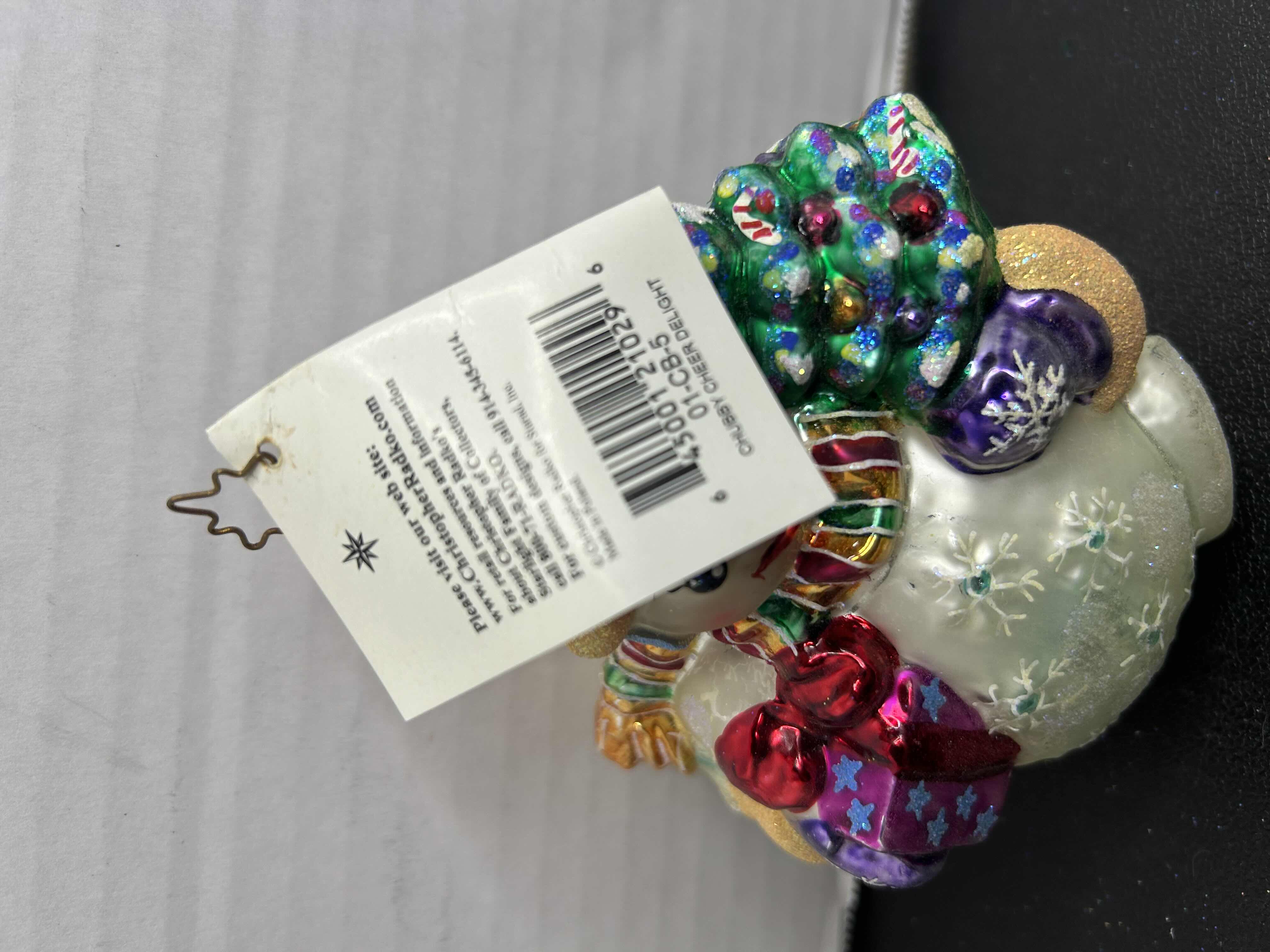 Photo 2 of NIB CHRISTOPHER RADKO "CHUBBY CHEER DELIGHT" GLASS CHRISTMAS ORNAMENT.

