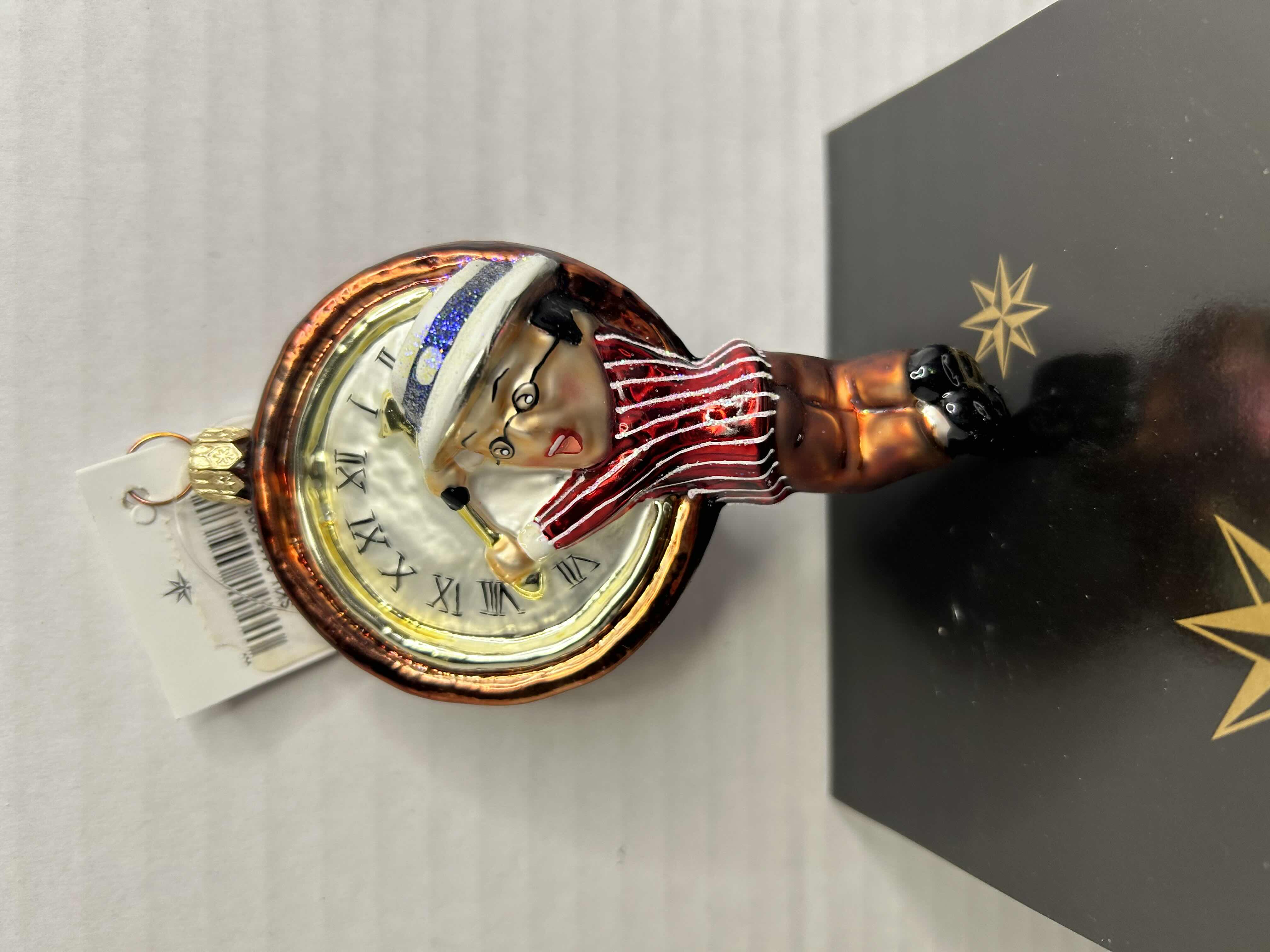 Photo 1 of NIB CHRISTOPHER RADKO "PETITE MILLENNIUM CLOCK" GLASS CHRISTMAS ORNAMENT

