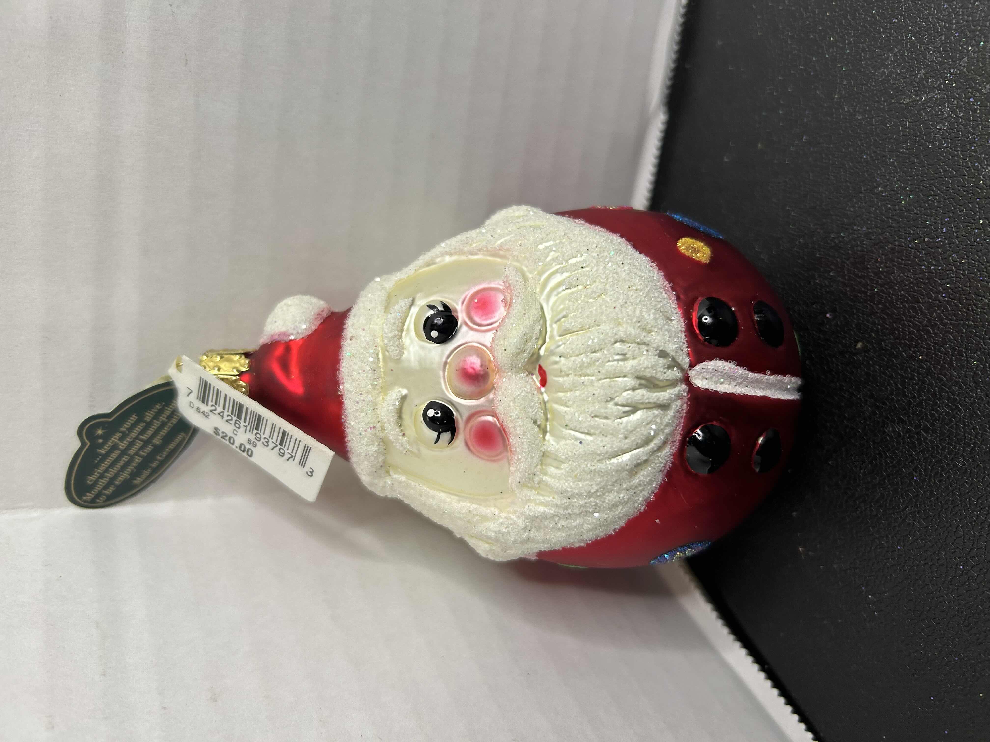 Photo 1 of NEW CHRISTBORN "SANTA" GLASS CHRISTMAS ORNAMENT 

